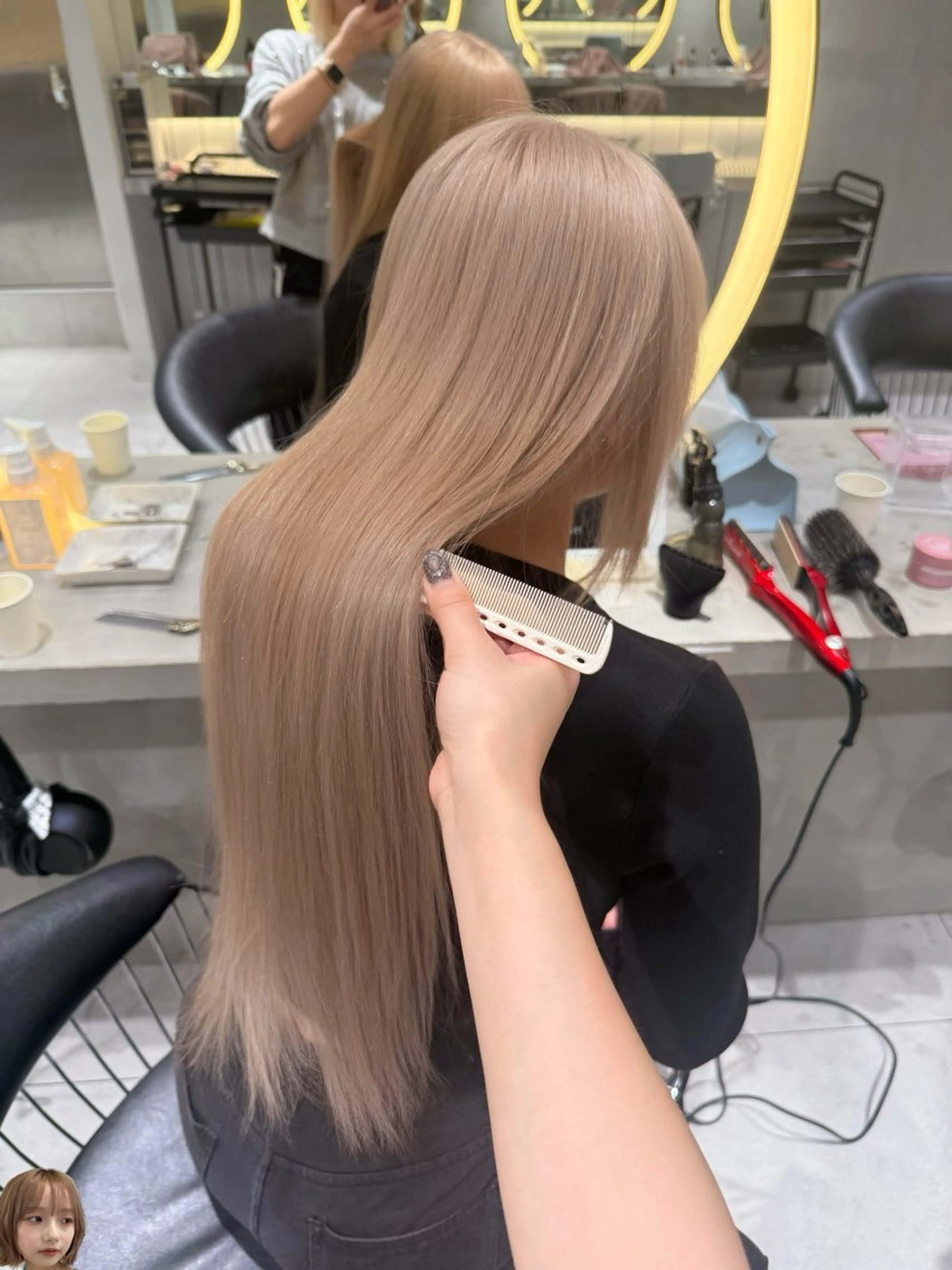 ロング ヘアカラー ハイトーン特化🤍/ 韓国ボブ / ハルナのヘアスタイル