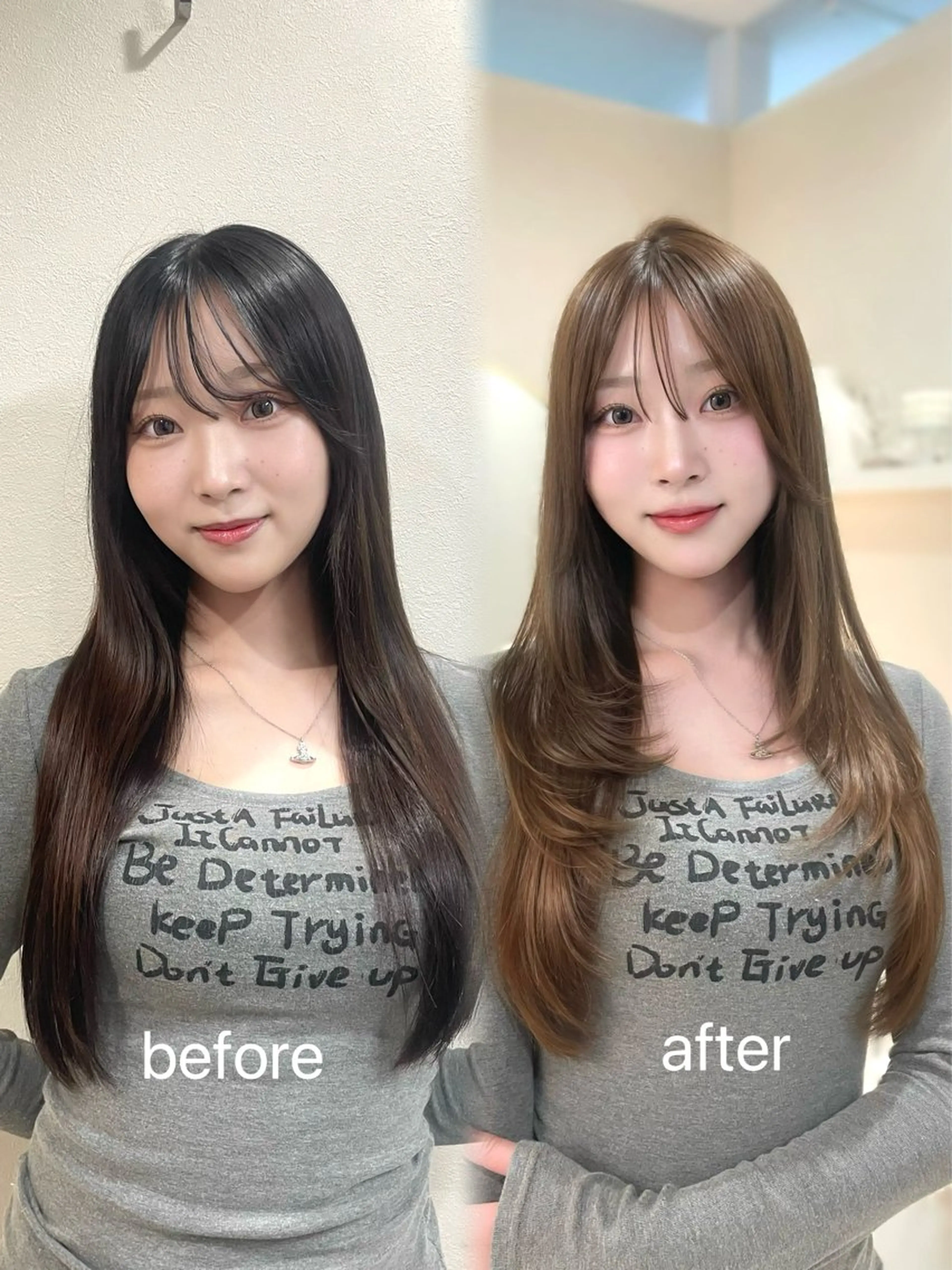 ロング カラー ベージュカラー ブリーチ 透明感カラー ブリーチなしカラー レイヤーカット カット ヘアカラー トリートメント HINA🎀韓国ヘア / アイリストのヘアスタイル