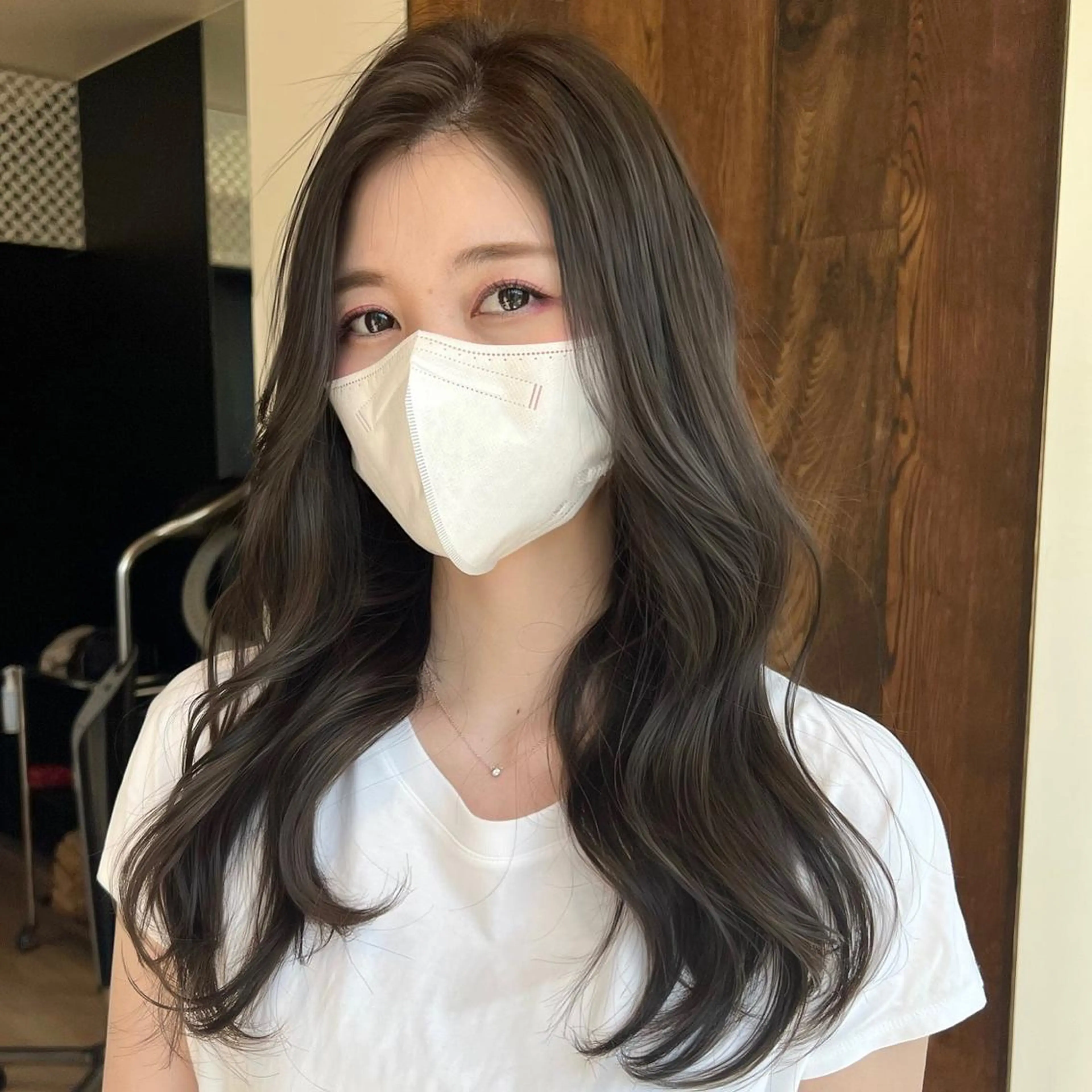 ロング カット ヘアカラー トリートメント 韓国ヘア♡ 顔まわりカットayaのヘアスタイル