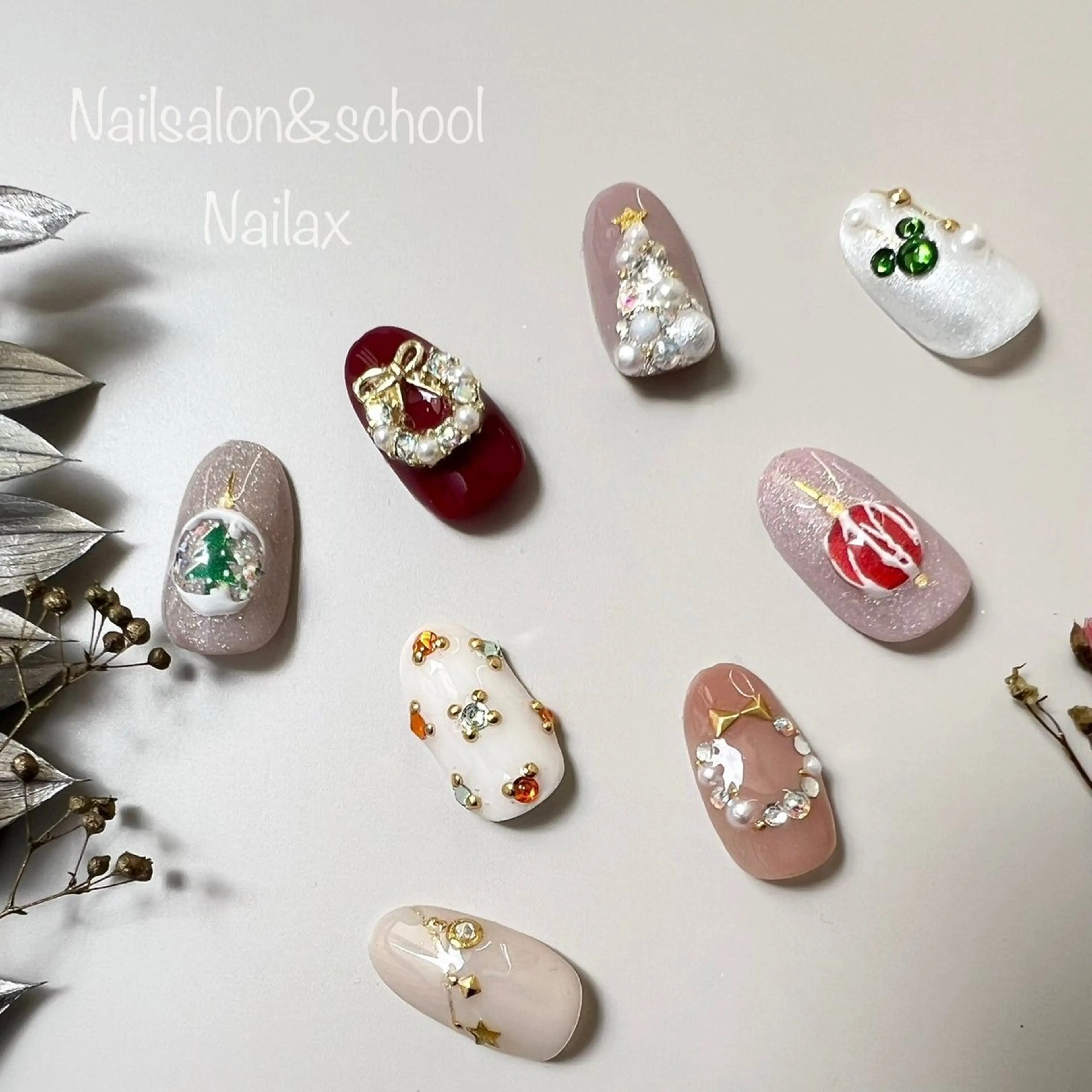 ネイル アートネイル 冬ネイル クリスマス nailax HARUのネイルデザイン