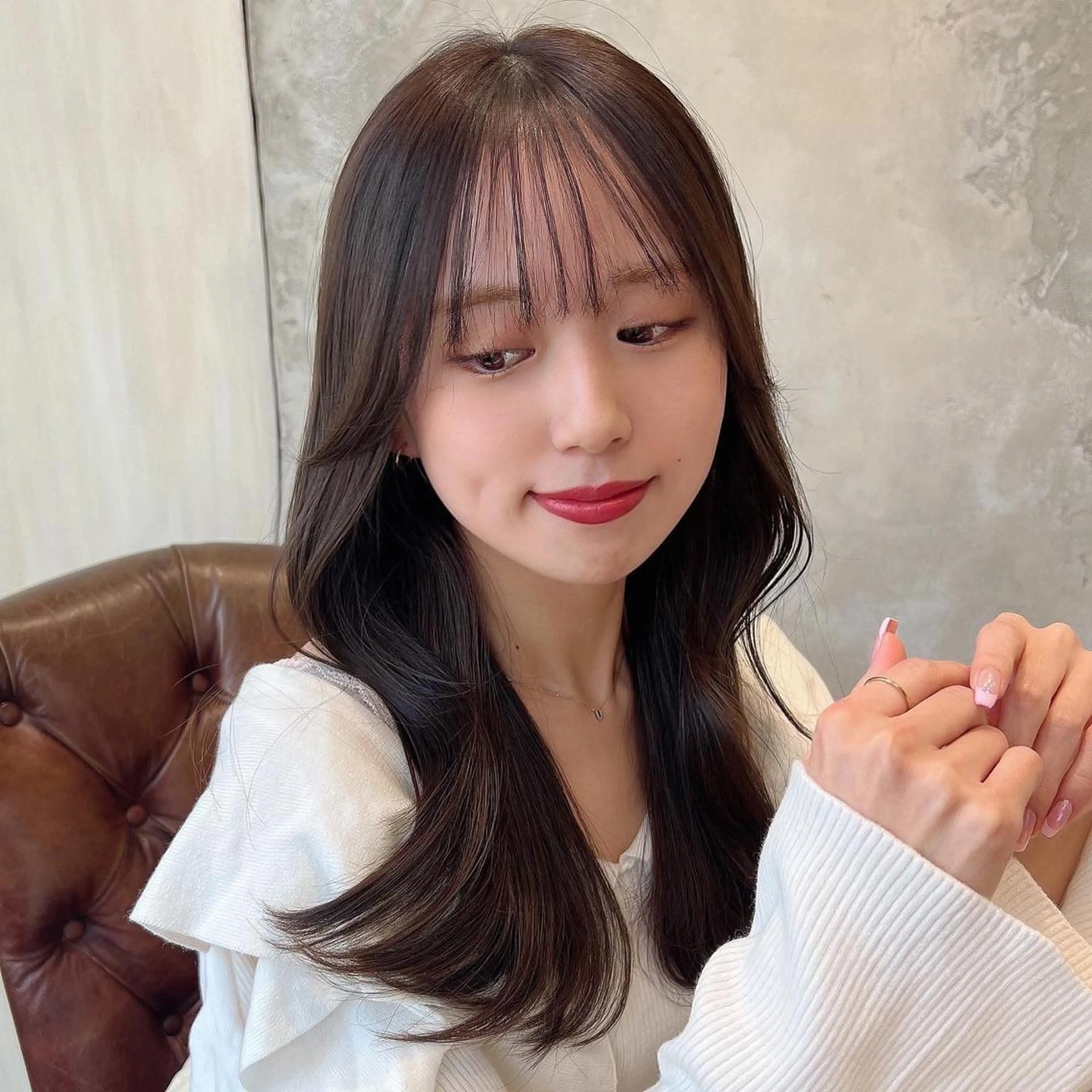 セミロング くびれヘア 顔周りカット 髪質改善 縮毛矯正 カット ヘアカラー トリートメント 🧡くびれヘア/前髪 顔周り🧡久原結衣のヘアスタイル