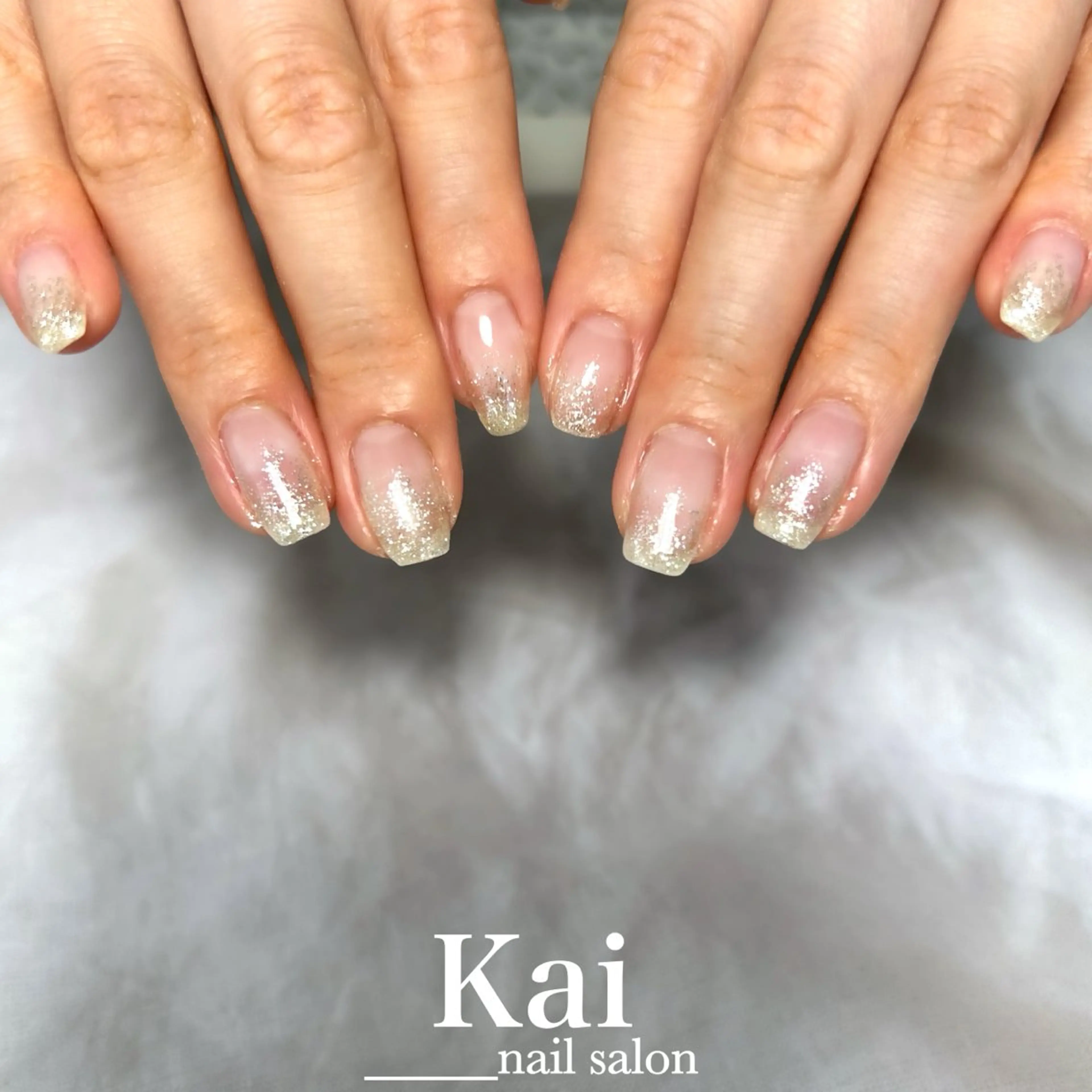 ネイル グラデーション 韓国ネイル ラメ(グリッター) ラメグラデーション ミラーネイル ハンドネイル Kai  nail Mayukoのネイルデザイン