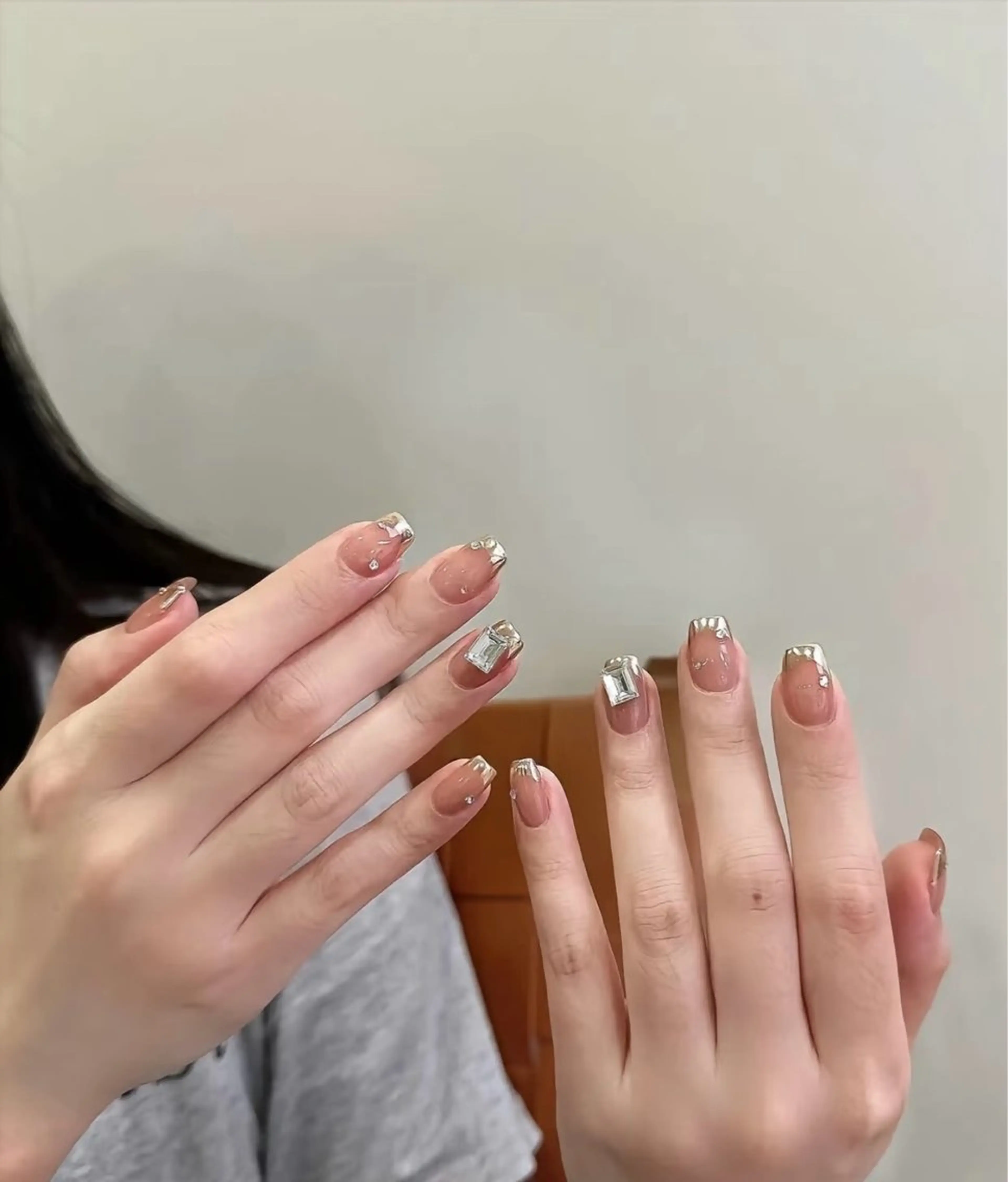 【オフあり】ガラスフレンチ/ミラーフレンチ(ベースカラー付き)の写真
