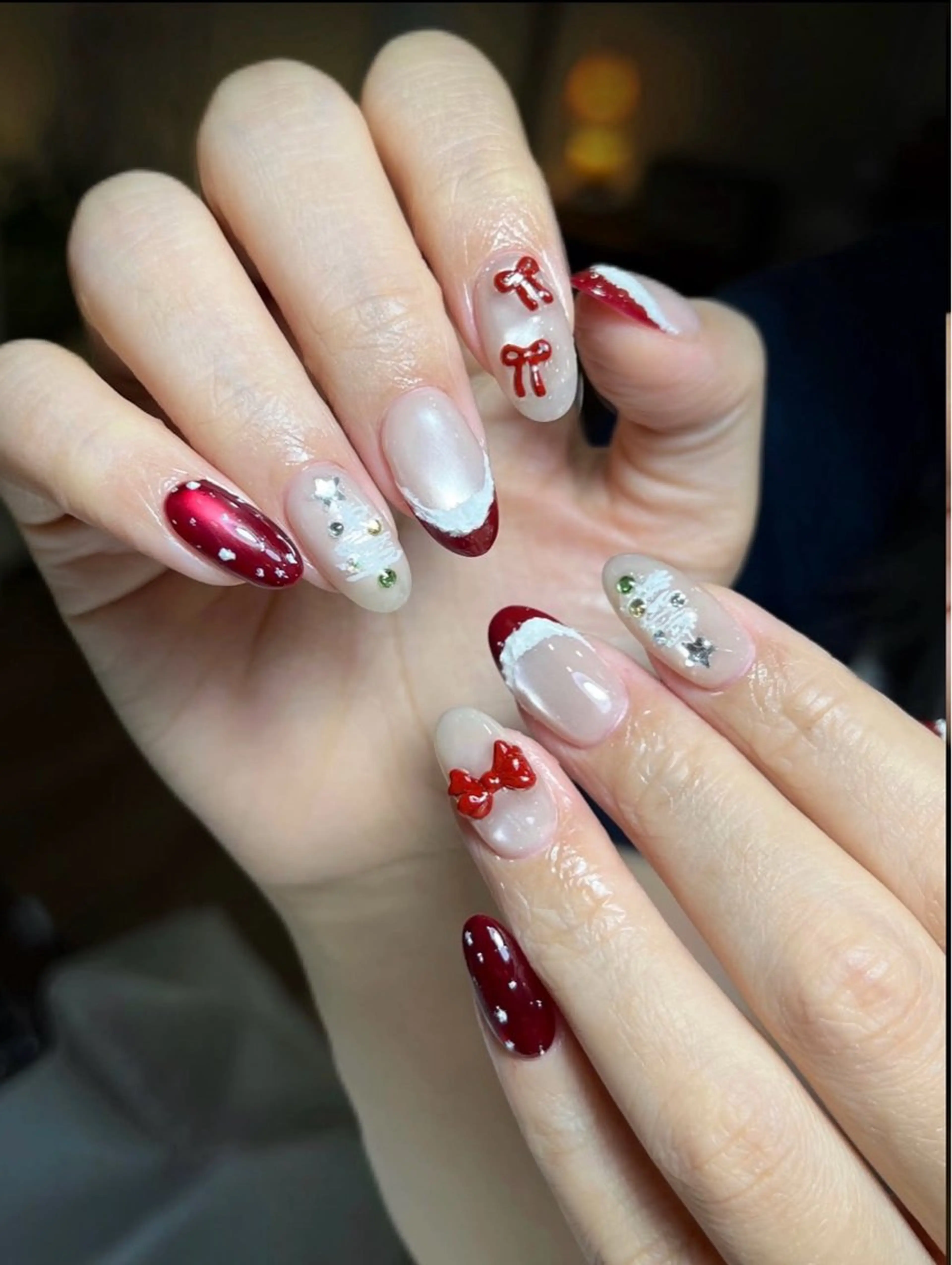 ネイル アートネイル 長さ出し ジェルネイル マグネットネイル ニュアンスネイル なな_ CloudyChanのネイルデザイン