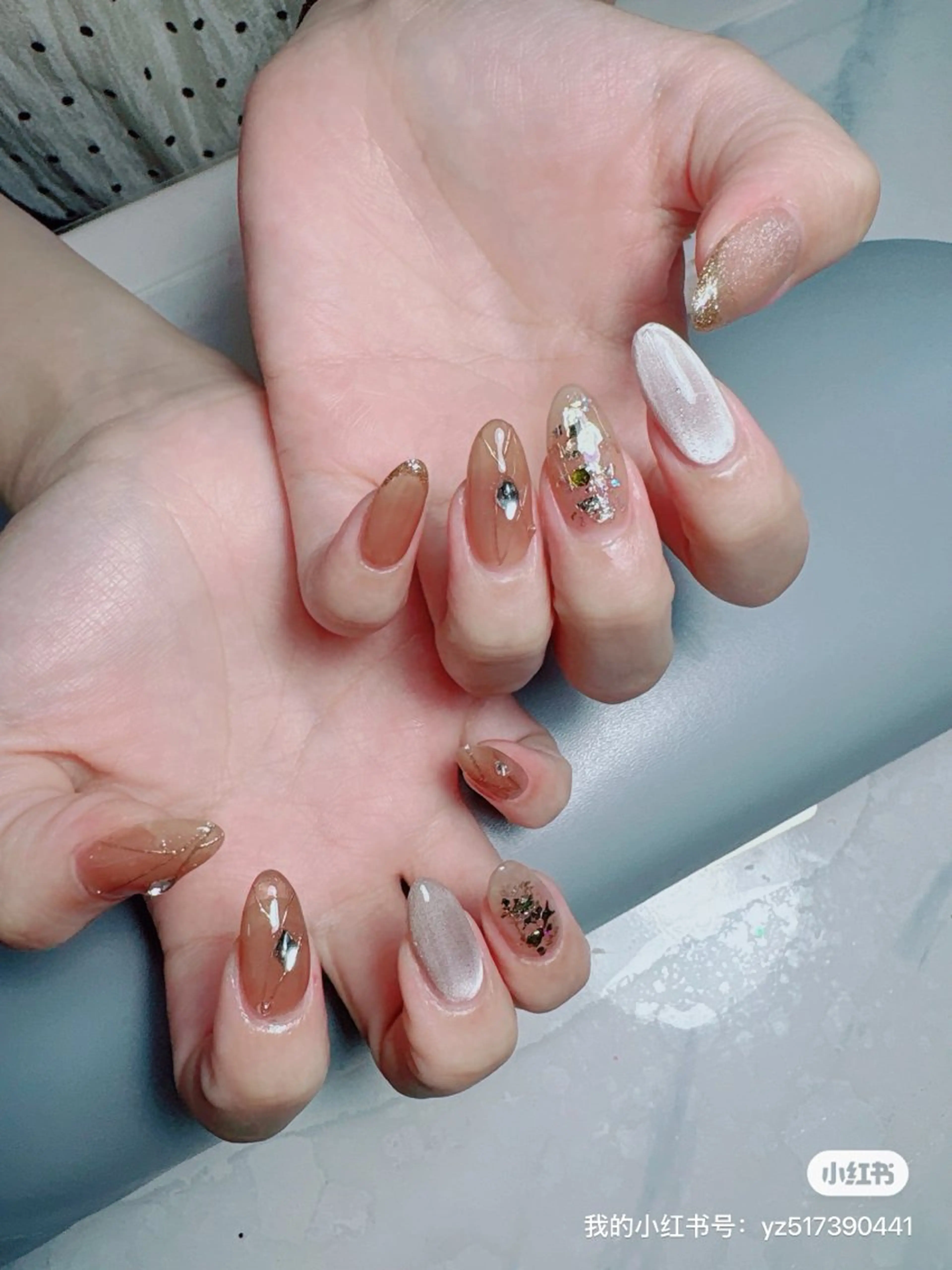 ネイル チークネイル フレンチネイル 韓国ネイル マグネットネイル ニュアンスネイル ハンドネイル Yuxi Beauty salon 【ユーシィー ビューティ サロン】所属・ユーシーネイルサロン 池田公園店のネイルデザイン