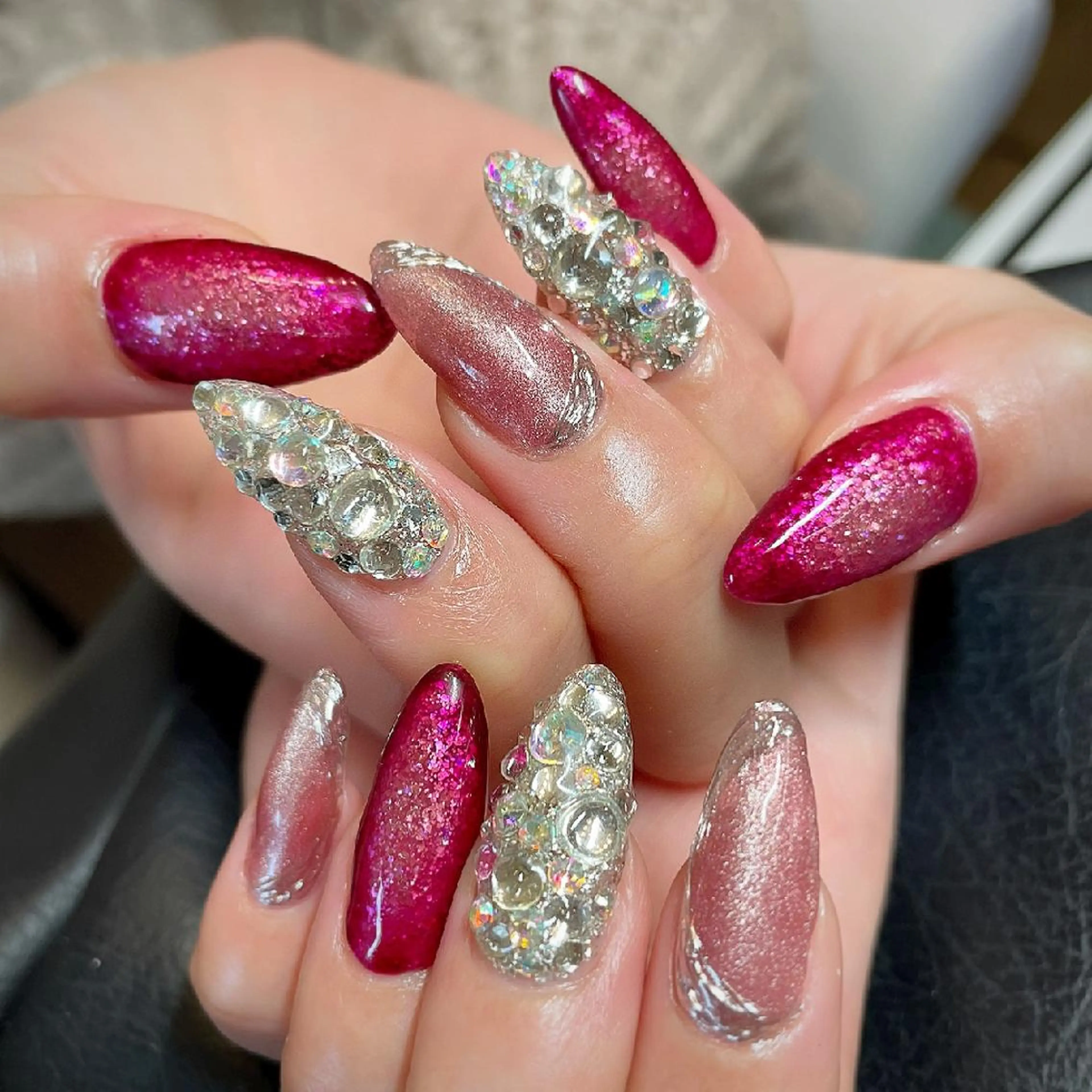 ネイル ジェルネイル キラキラネイル マグネットネイル ミラーネイル ニュアンスネイル ハンドネイル フットネイル AQUA NAIL所属・AQUA NAILのネイルデザイン