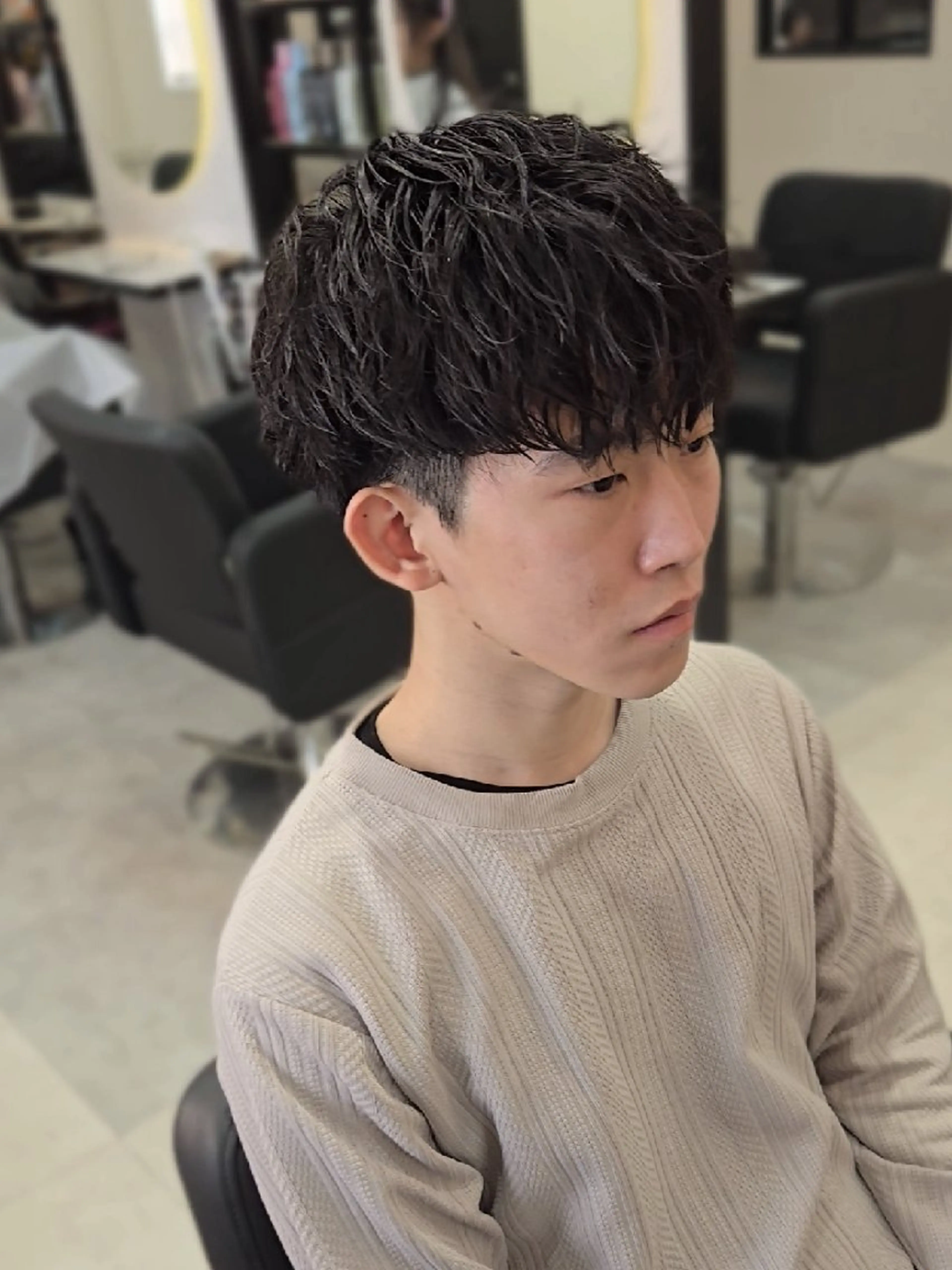 メンズ ミディアム パーマ ミディアムパーマ マッシュ メンズパーマ カット パーマ ヘアセット Lapis 名古屋駅前店所属・LEN名古屋/パーマ メンズ特化美容師のヘアスタイル