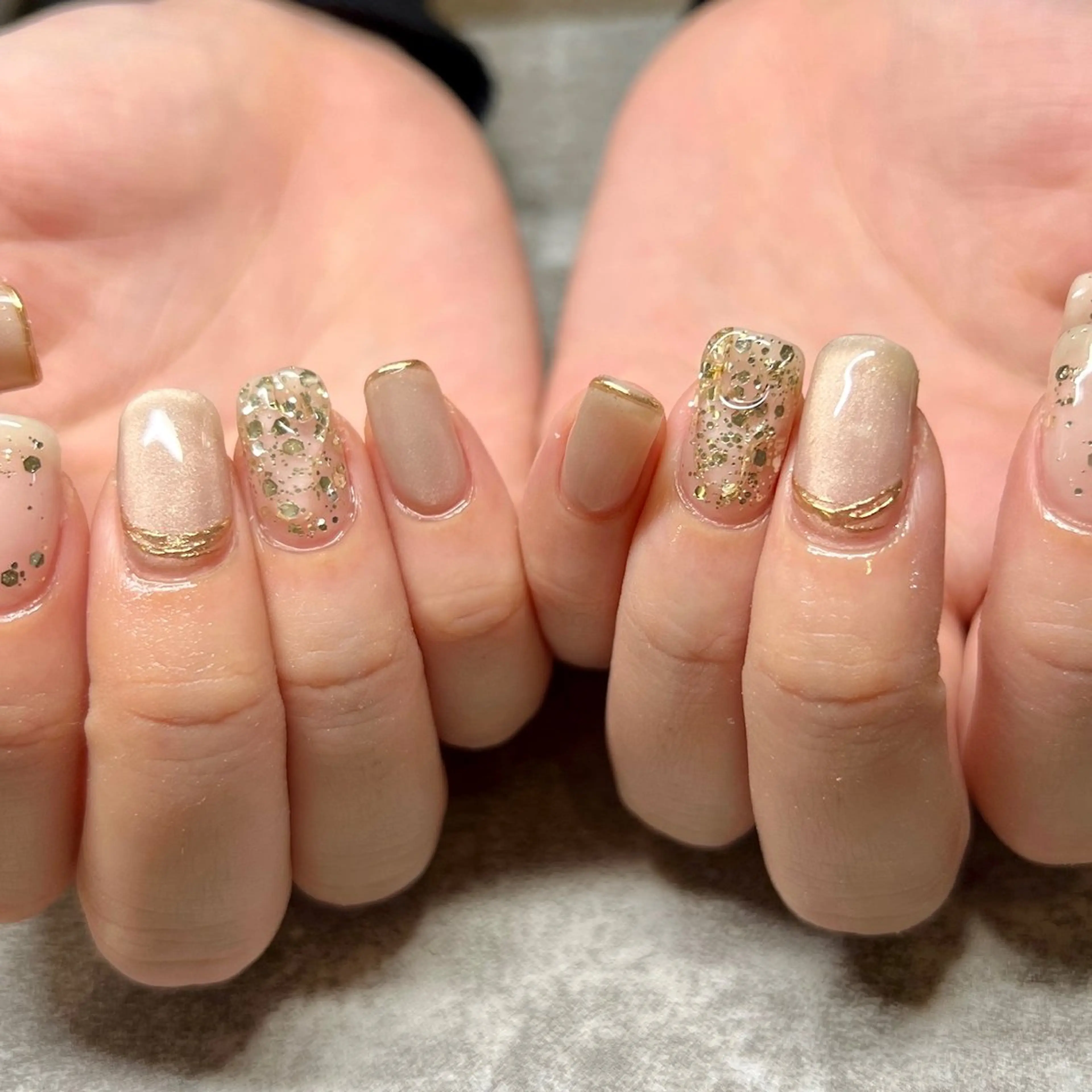 ネイル ジェルネイル 持ち込み ニュアンスネイル パラジェル ハンドネイル 個性派ニュアンス nuts nail所属・【池袋】nuts nail　なつみのネイルデザイン