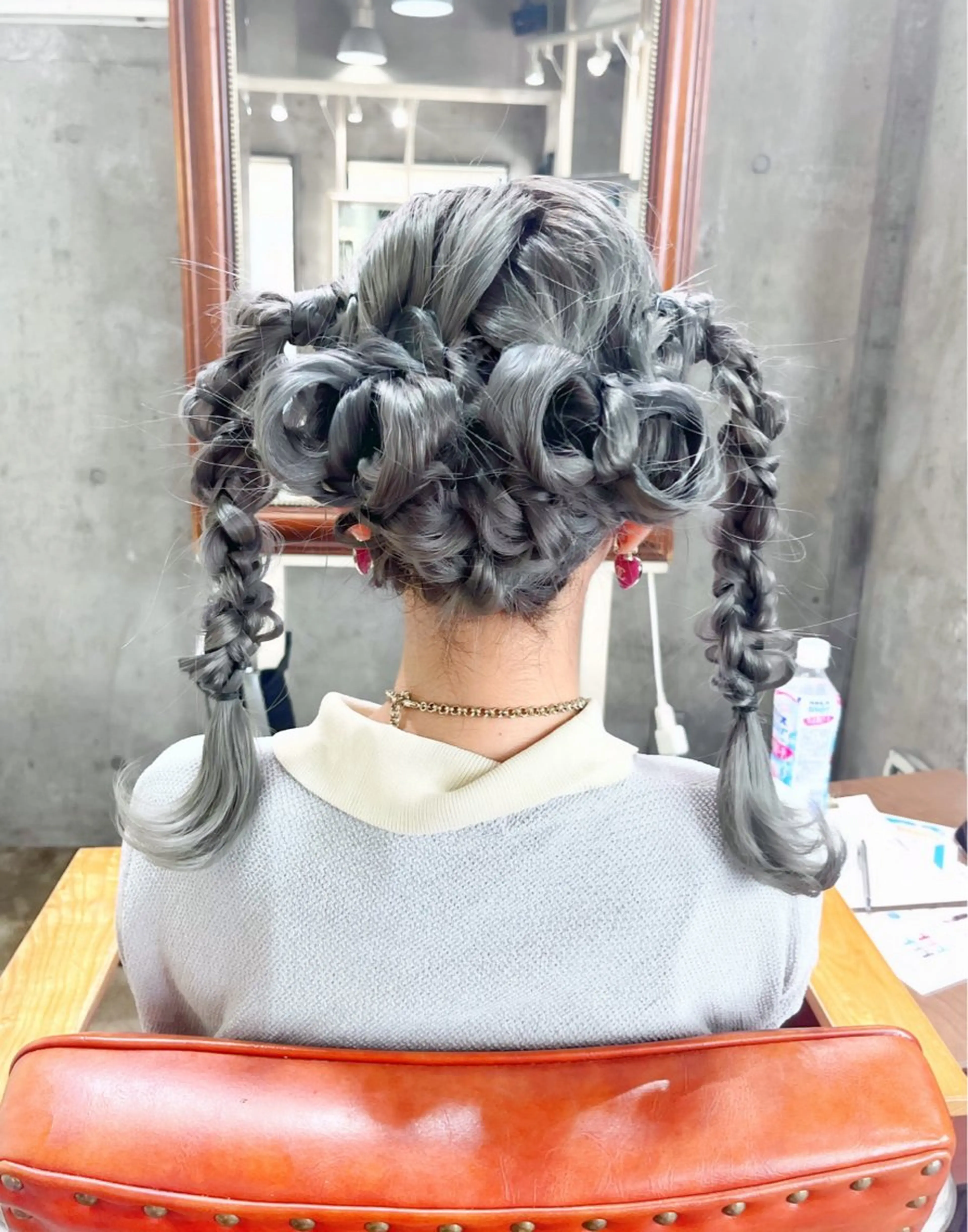 ロング カラー ヘアアレンジ ヘアセット ピンクカラー🩷 ヘアセットＮＯ.1のヘアスタイル