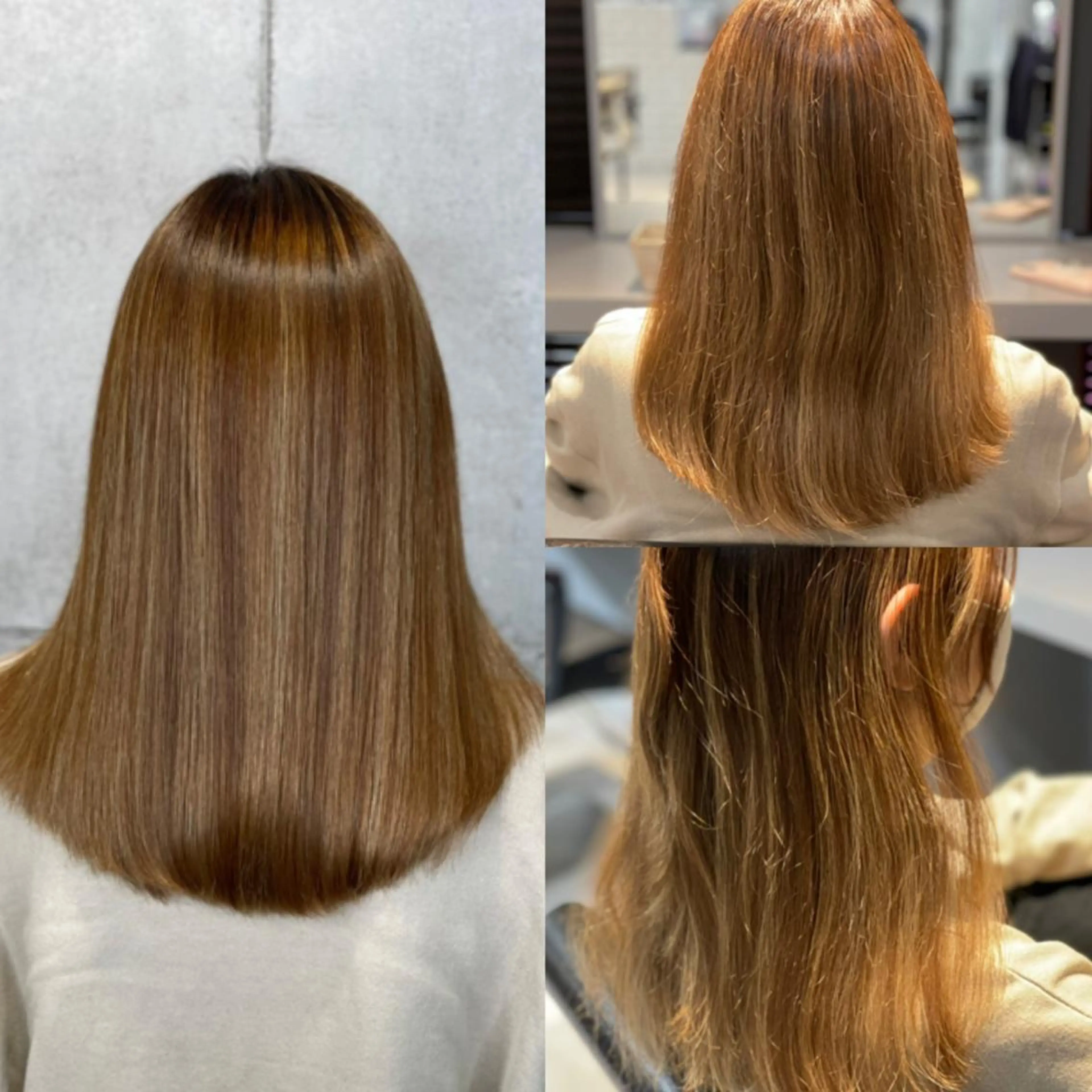 ミディアム カット 縮毛矯正 newi 赤羽のヘアスタイル
