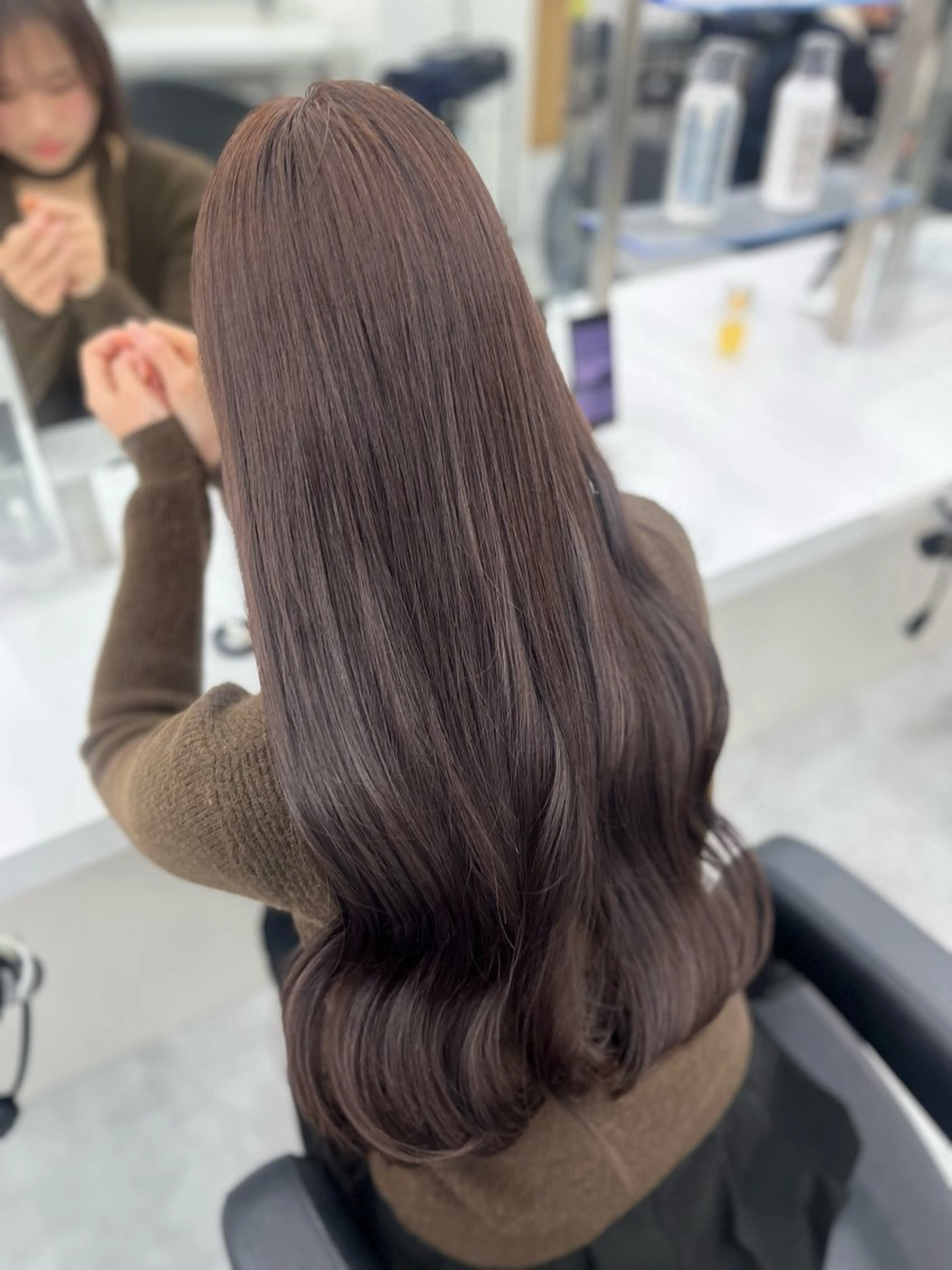 ロング ヘアカラー トリートメント ♡ナチュラルガーリー ♡ベージュ♡RINAのヘアスタイル