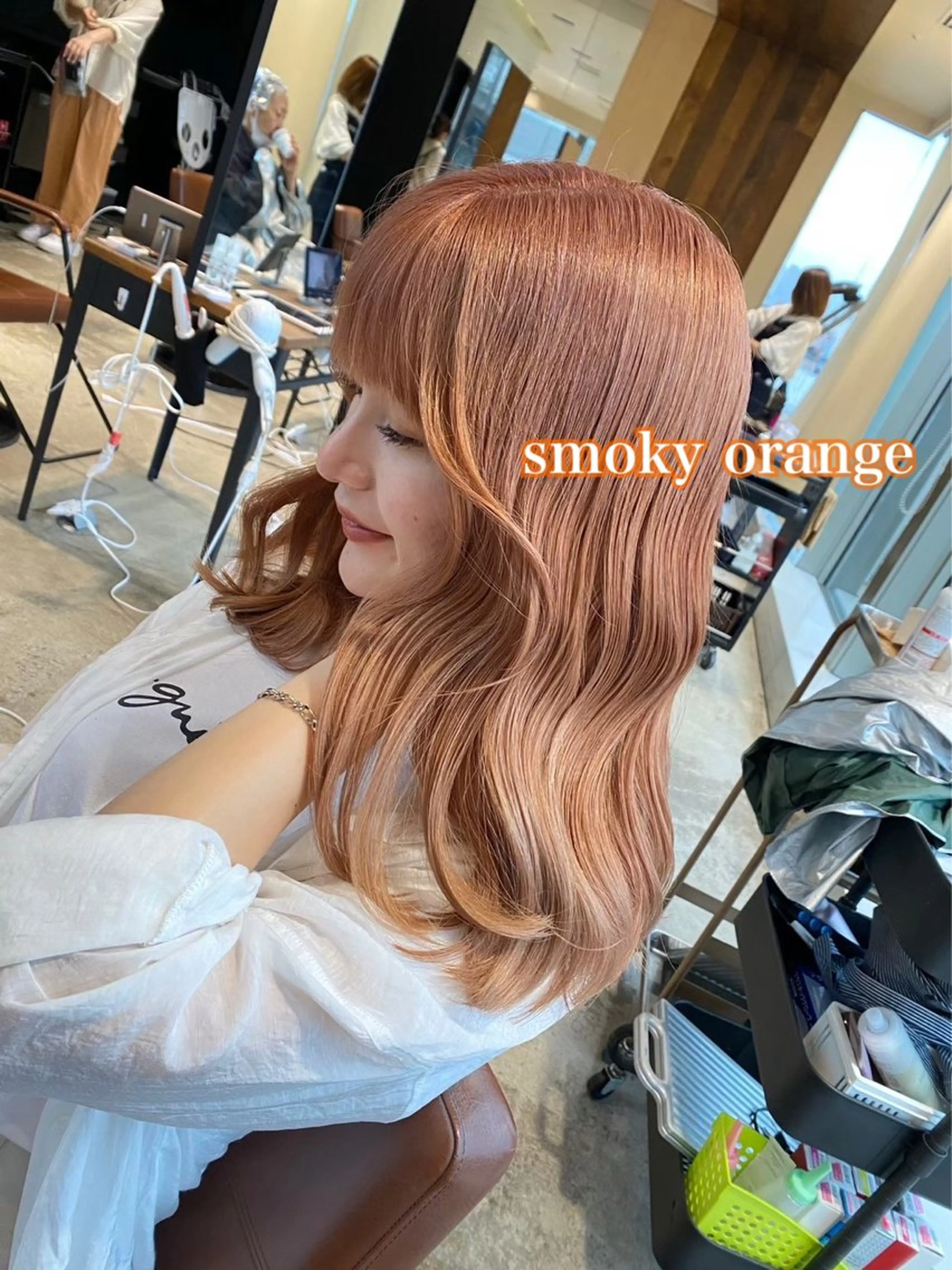 セミロング カラー ブリーチ 縮毛矯正 吉祥寺エクステ 🌟hiraiのヘアスタイル