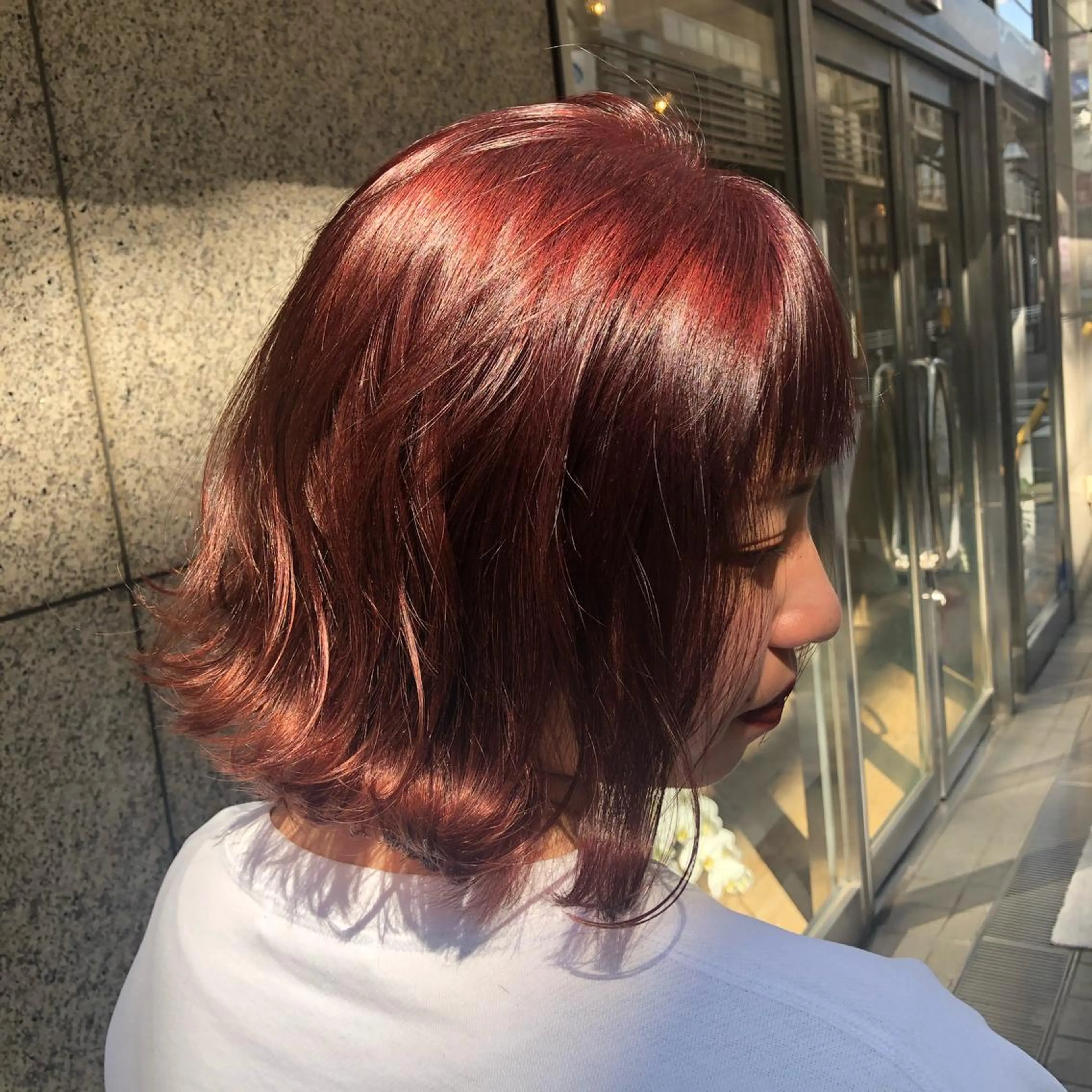ショート カラー ボブ ヘアカラー ノツコウダイ /ぱつっとボブのヘアスタイル