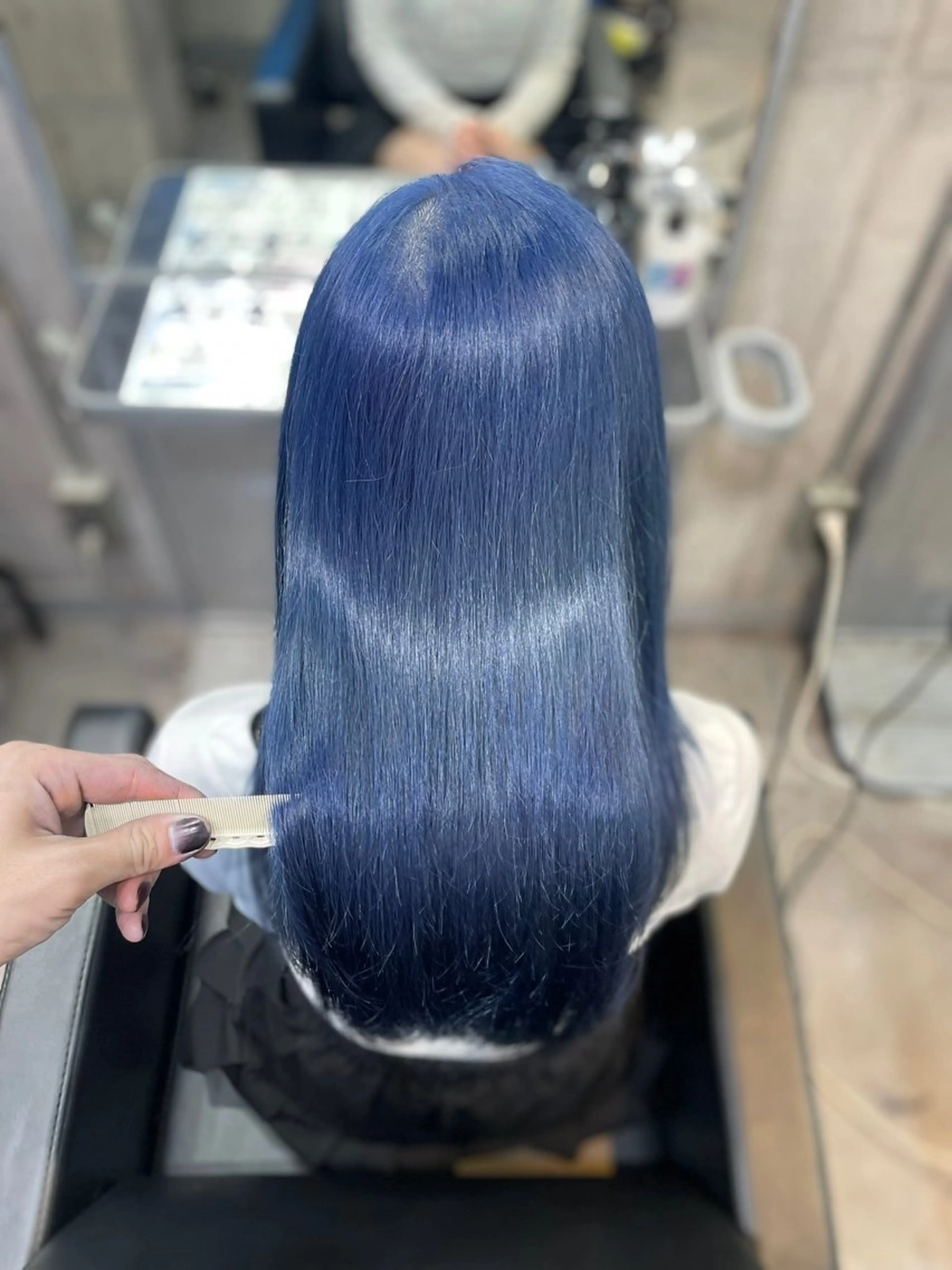 ロング カラー ブルーカラー カット ヘアカラー トリートメント 🌟ブリーチ/ボブ/ レイヤー渋谷☀️のヘアスタイル