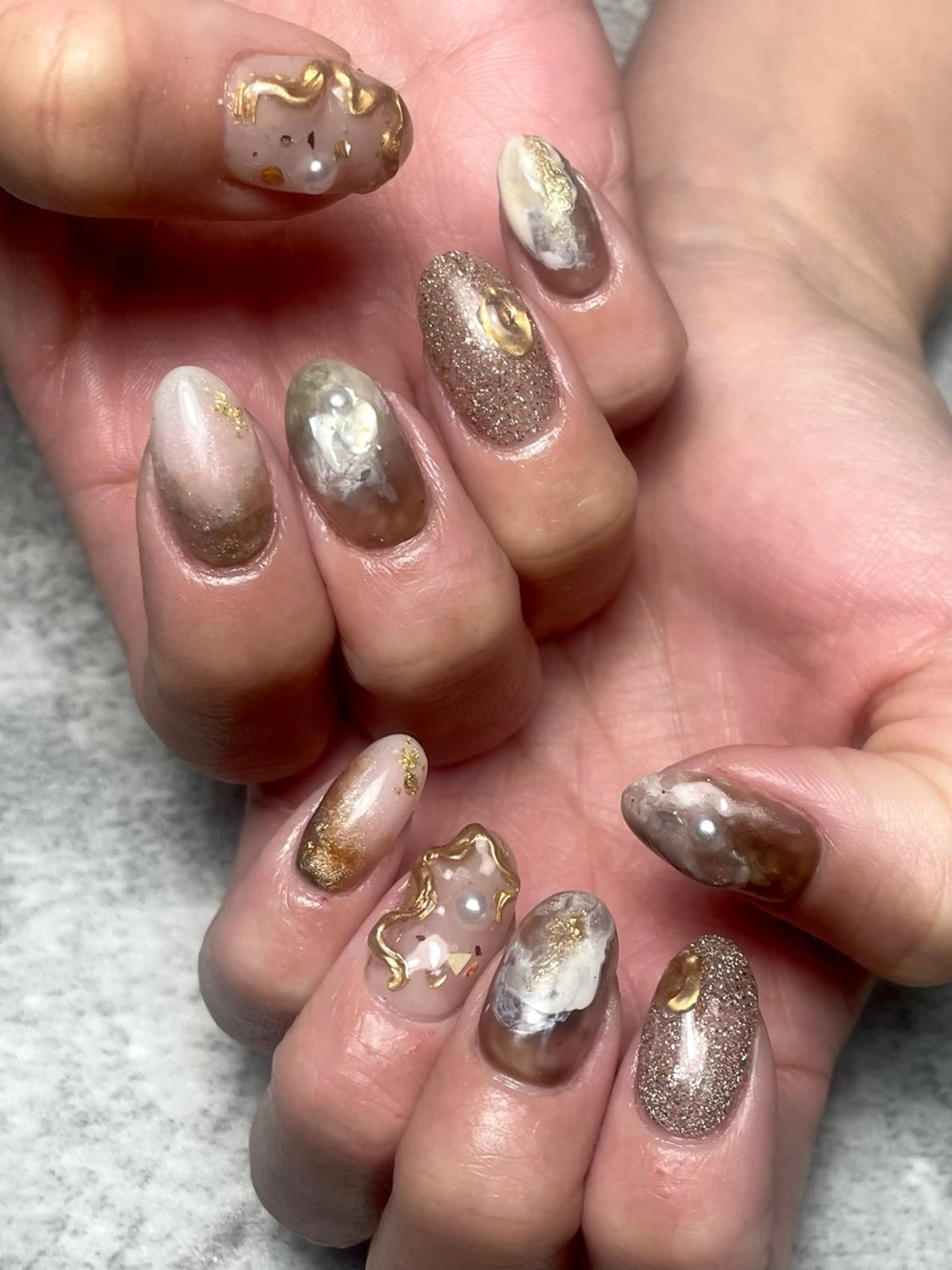 ネイル アートネイル ニュアンスネイル RISA joie nailのネイルデザイン