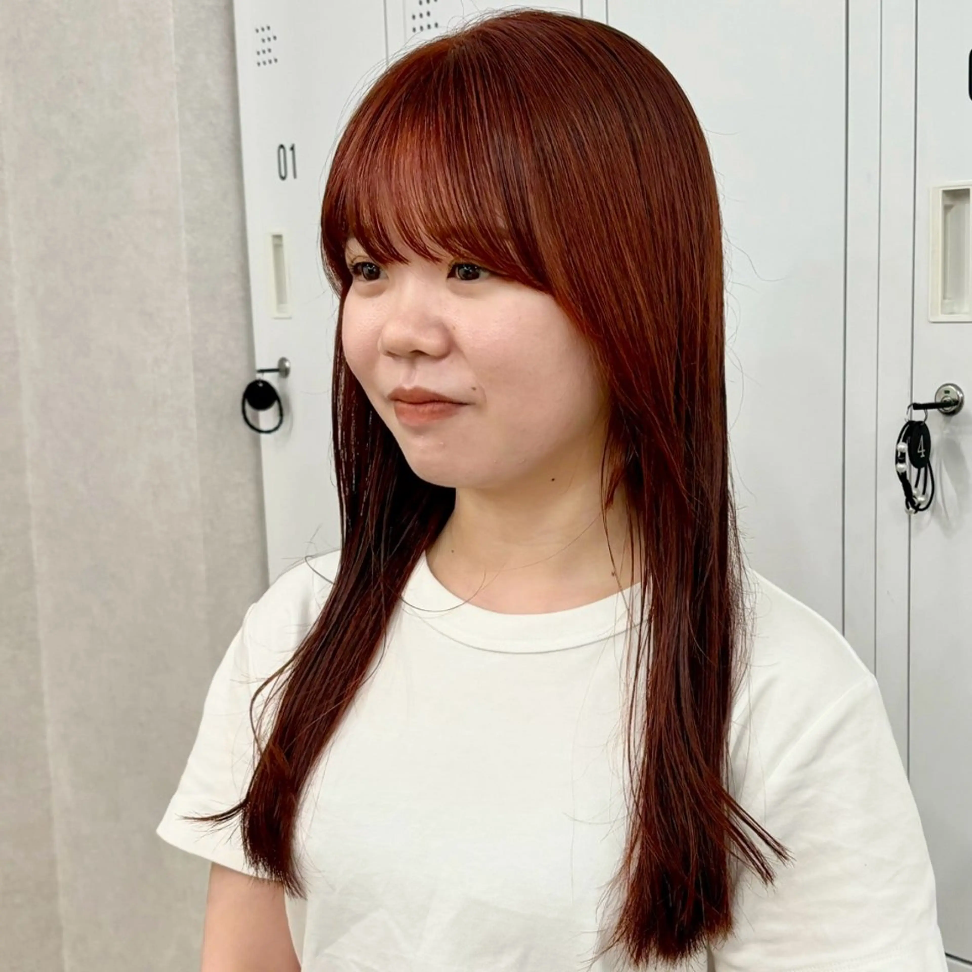 ロング カラー ブラウンカラー オレンジ カット ヘアカラー トリートメント ネヅ カオルのヘアスタイル