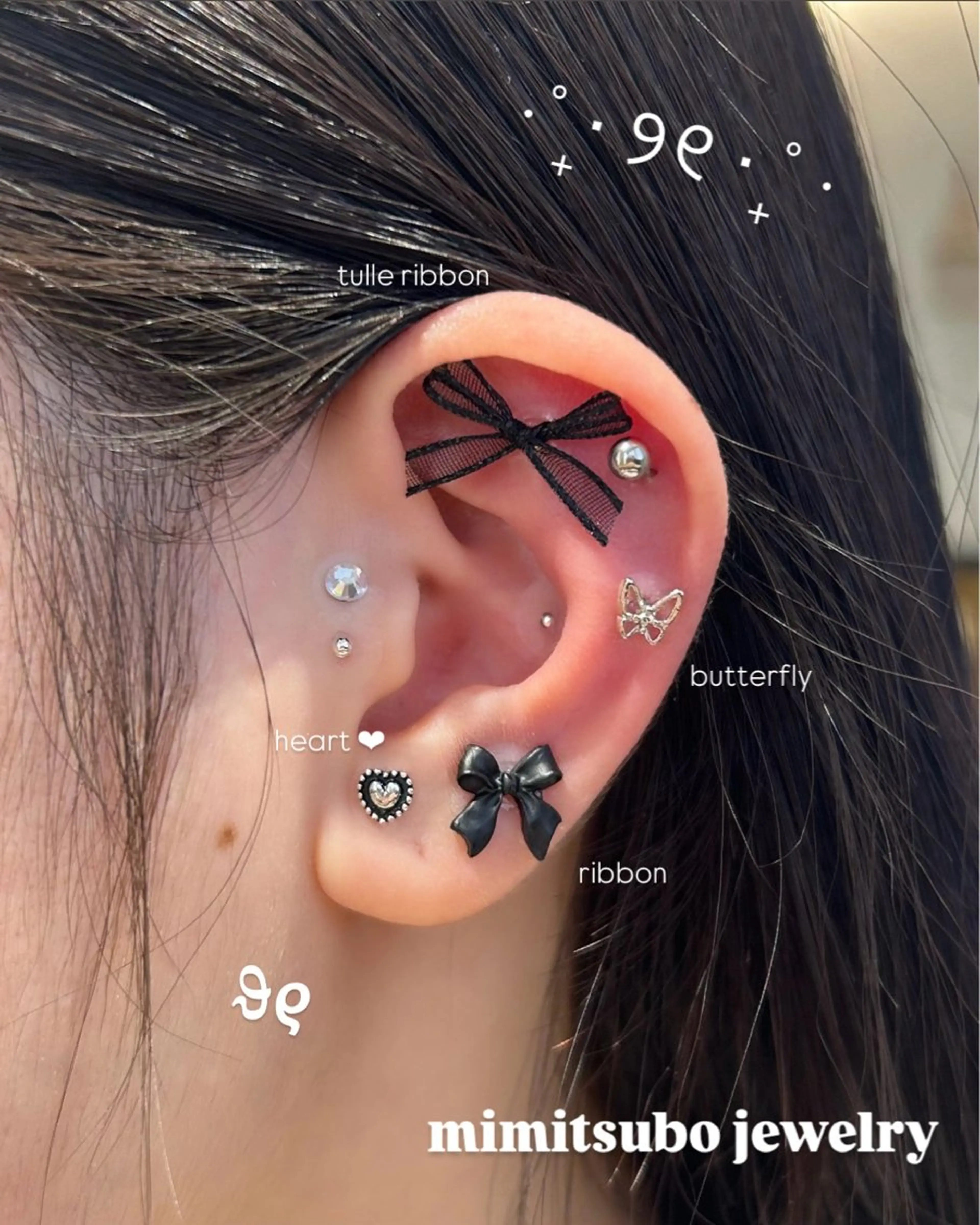 ❬👼🏻minimo限定❭耳つぼジュエリー👂🏻💎Design(両耳10​〜​14粒)/耳ツボの写真