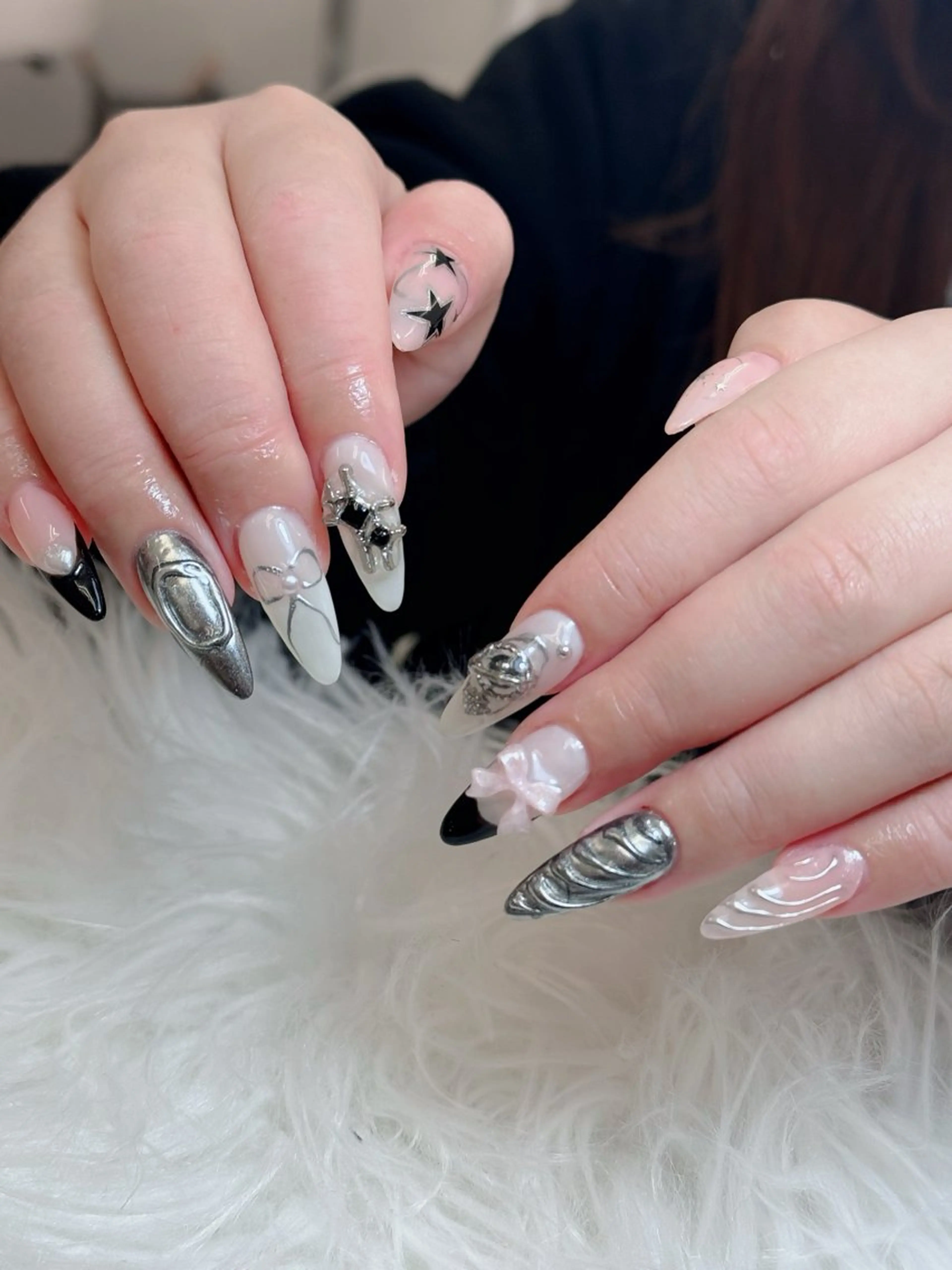 ネイル オーロラネイル チークネイル フットネイル フレンチネイル 韓国ネイル Lumi Nail 新大久保3‘のネイルデザイン