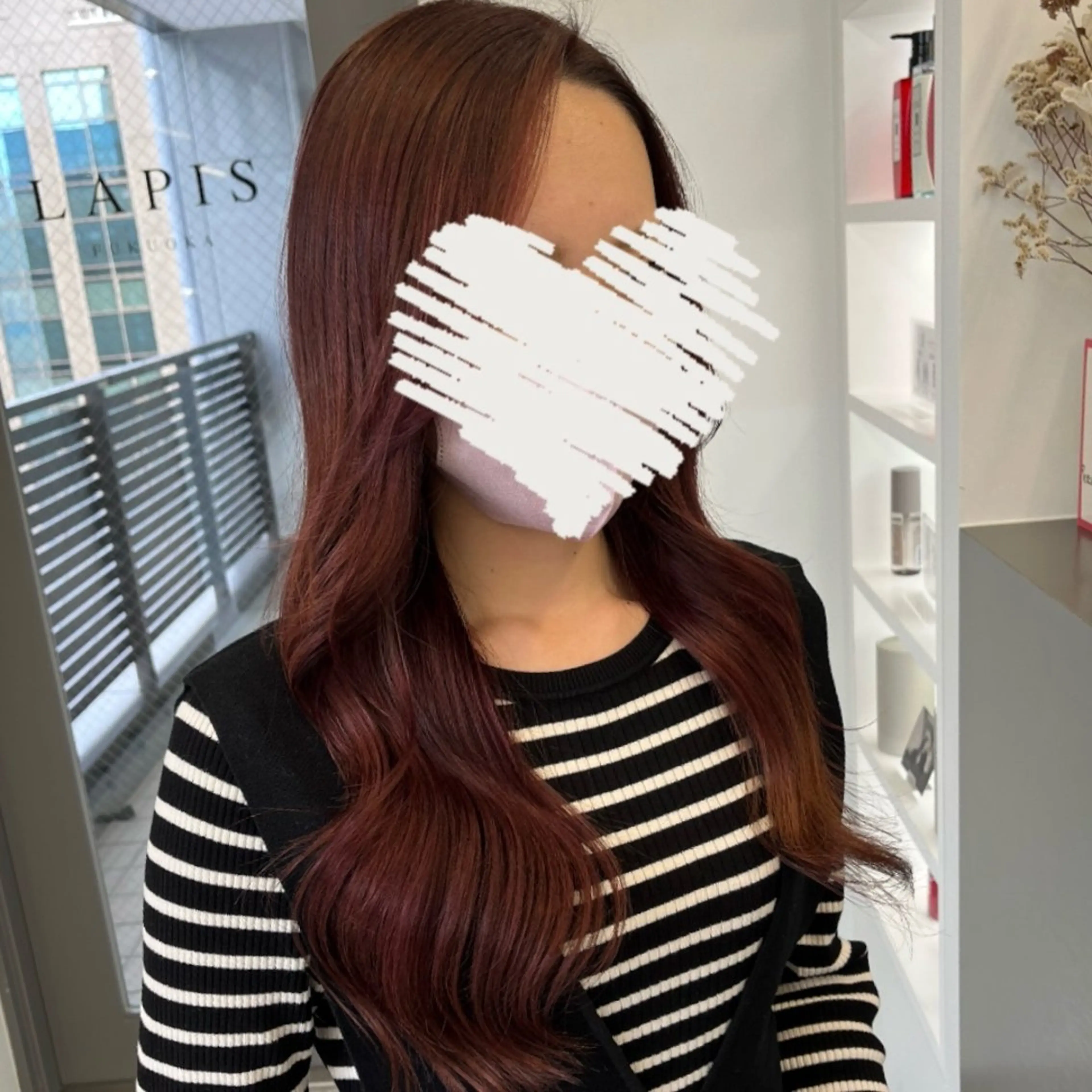 カラー ボルドーカラー レッドカラー ヘアカラー MOMOKA /　Lapis大名店のヘアスタイル