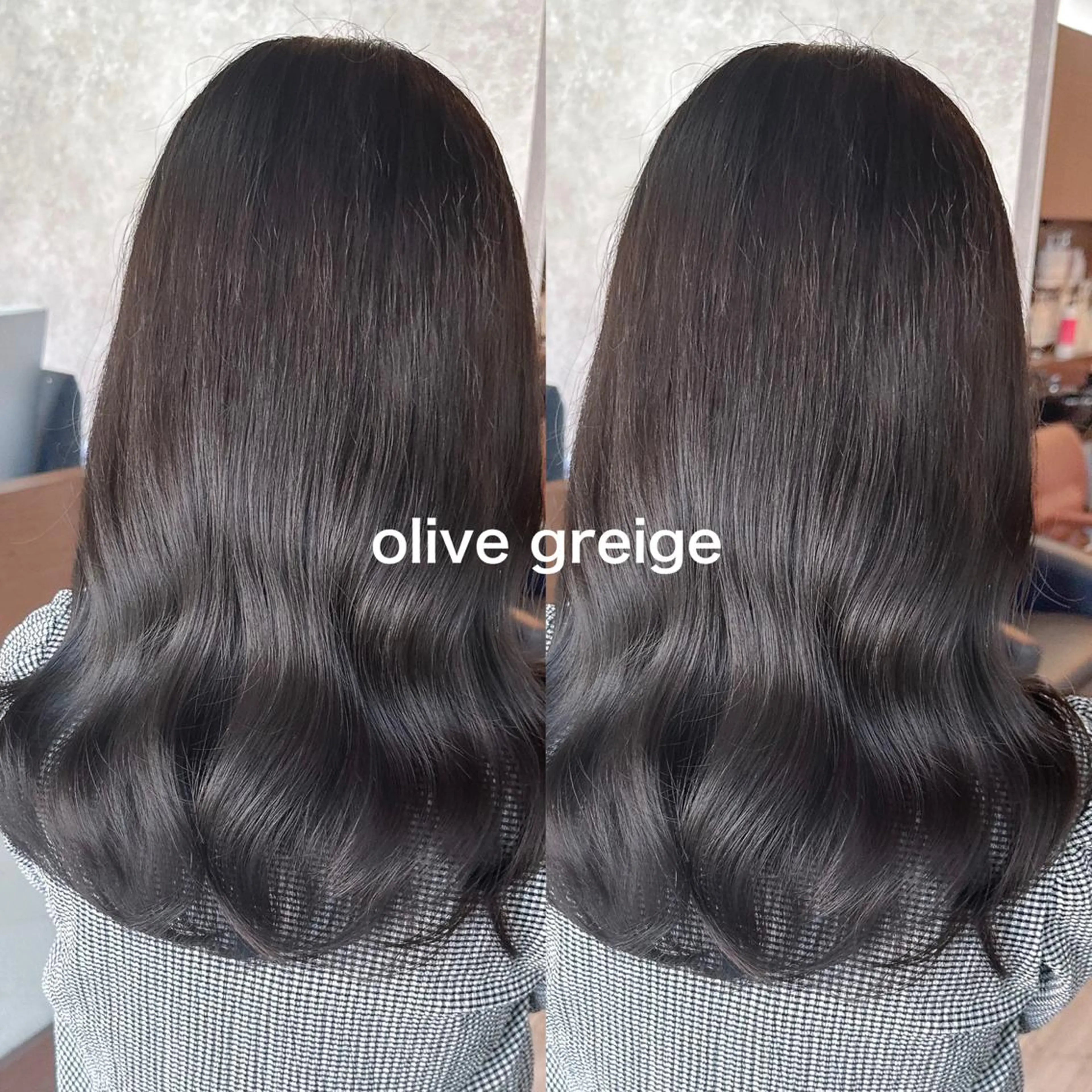 セミロング カラー グレージュ オリーブグレージュ オリーブグレー ヘアカラー トリートメント 高橋 みく/ minim 暖色のヘアスタイル