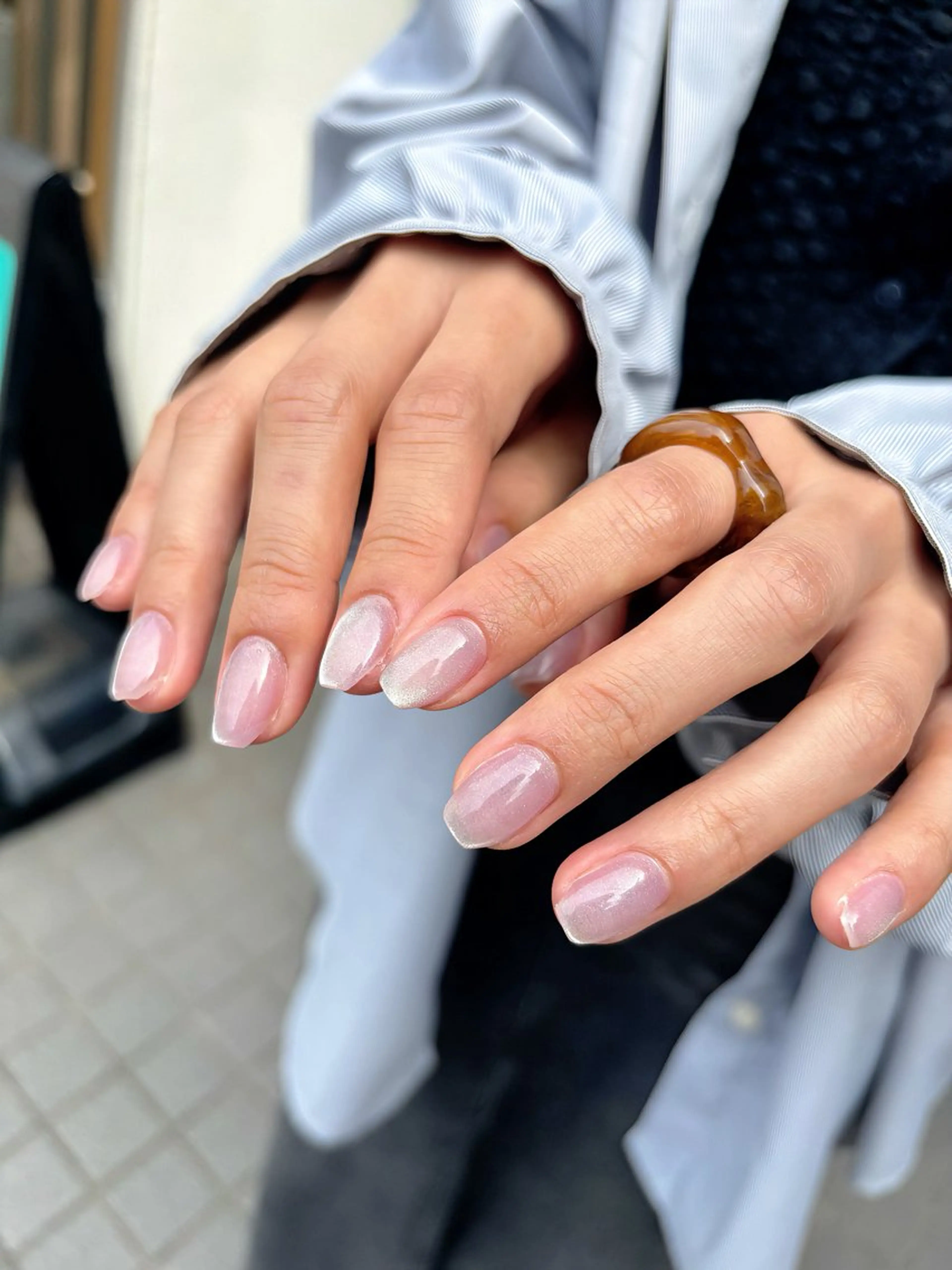 ネイル オフィスネイル ワンカラーネイル リボン 夏ネイル ワンホンネイル ハンドネイル ハンドケア 🫧OPELIA NAIL渋谷🫧のネイルデザイン