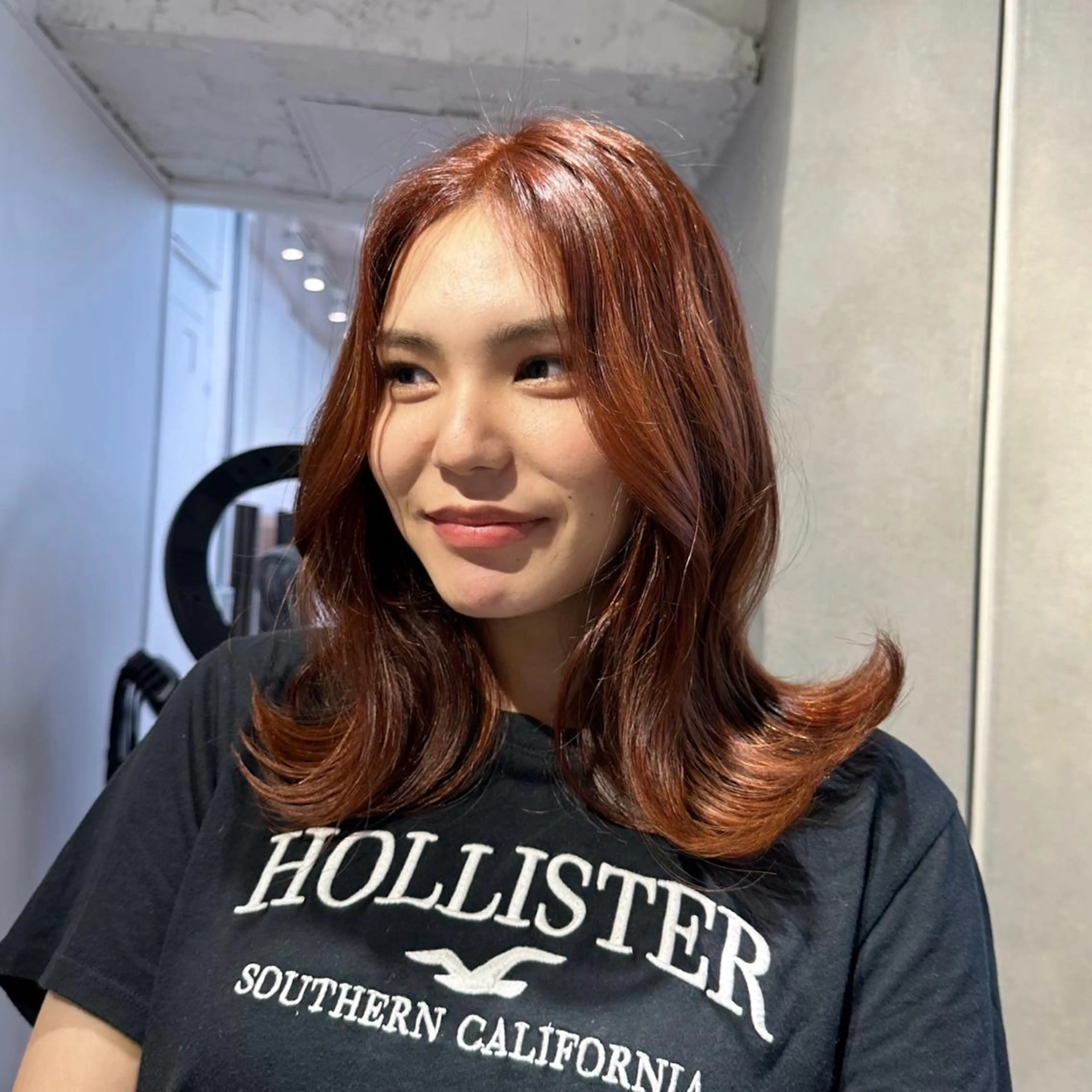 セミロング くびれヘア 韓国風ヘア ヘアカラー トリートメント 🎀韓国レイヤー特化 🎀ベージュ/ミクのヘアスタイル