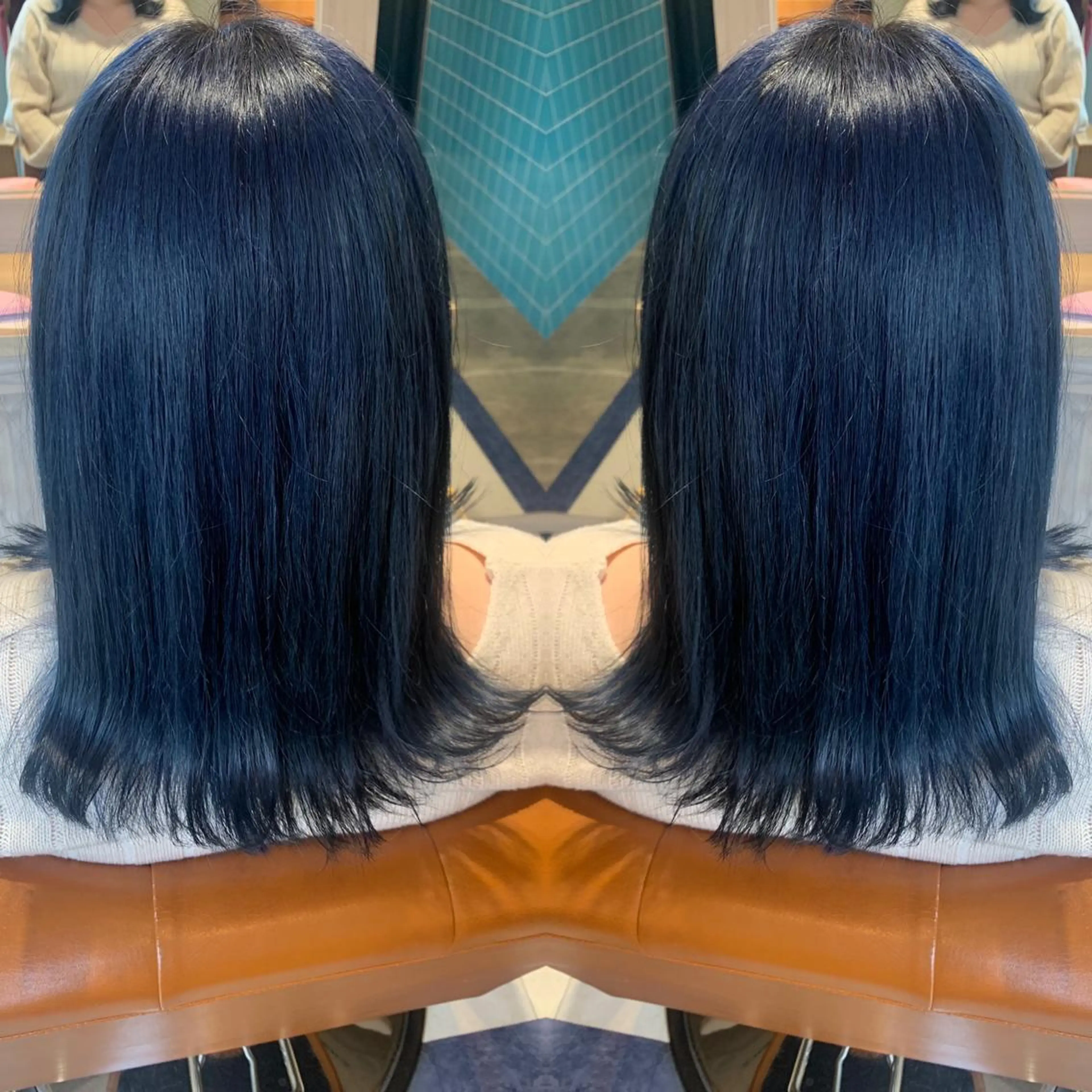 ミディアム カラー ブルーカラー 韓国🇰🇷 ✂︎hair 内田愛のヘアスタイル