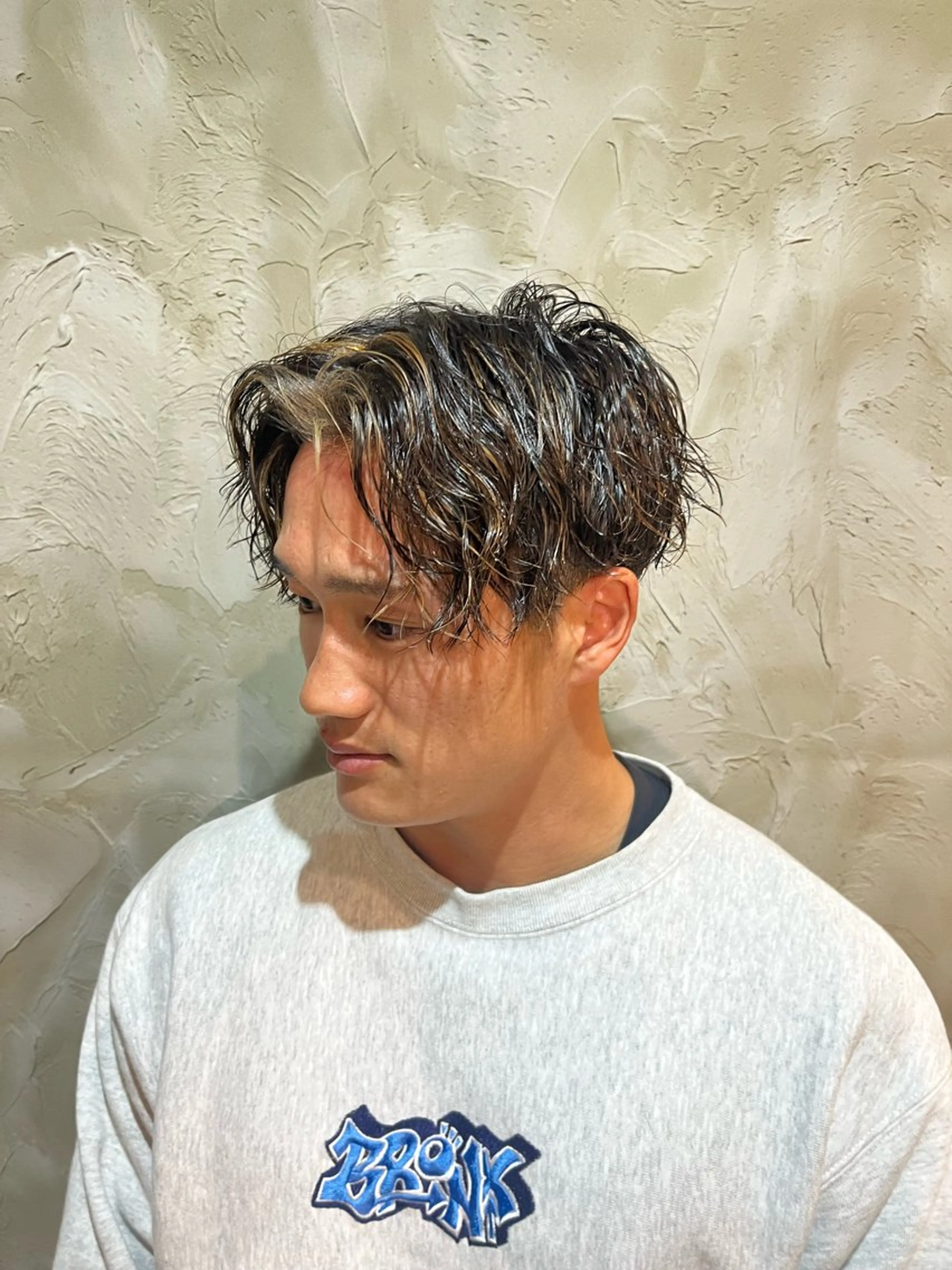 ショート カラー パーマ ハイライトカラー ハイライト 🟦ROOM MEN 瀬古　侑輝🟦のヘアスタイル