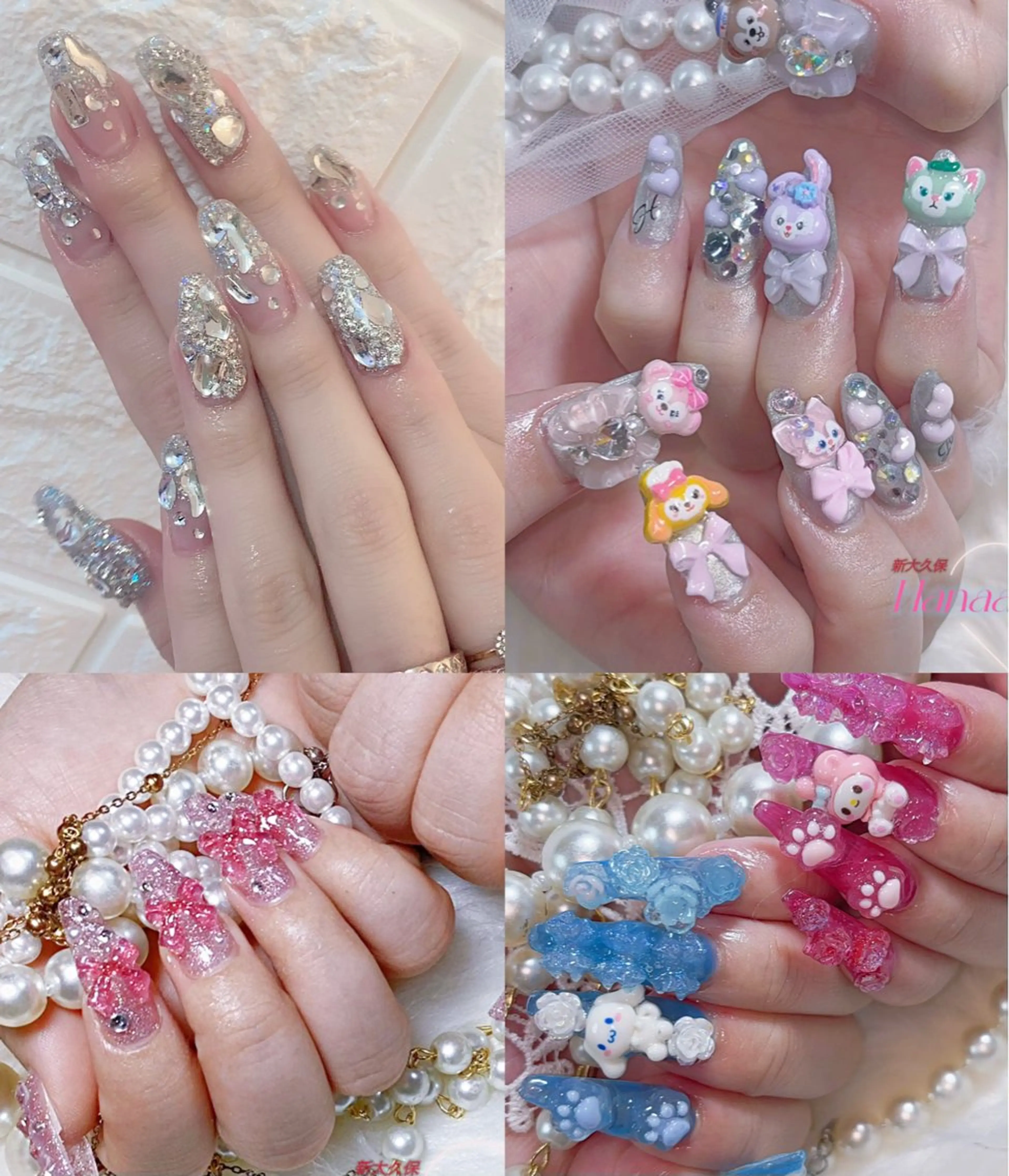 セミロング ハンドネイル Hanaai Salon新大久保店のネイルデザイン