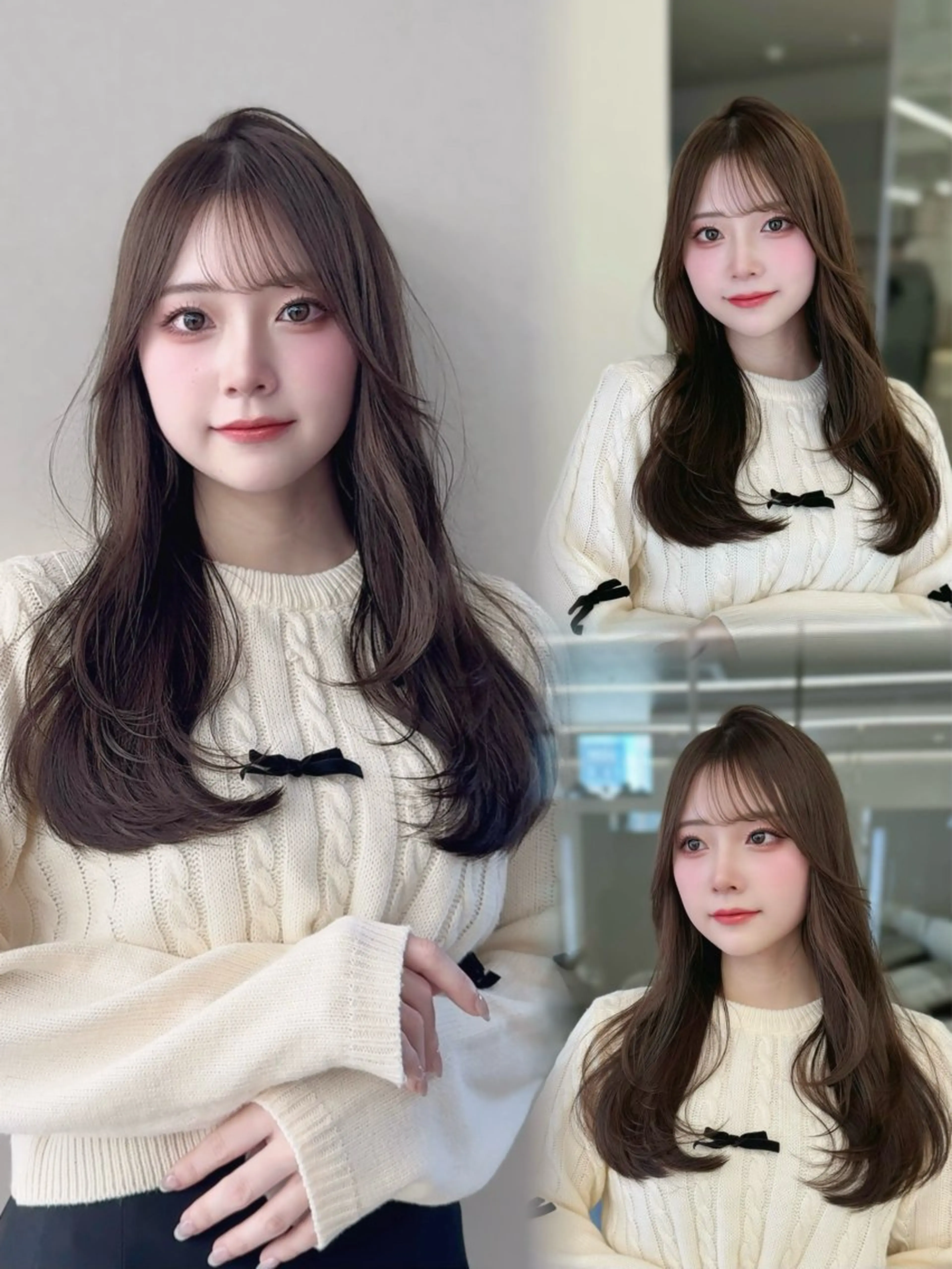 ロング カラー カット ヘアカラー トリートメント COA GINZA 空也/前髪/顔まわりのヘアスタイル