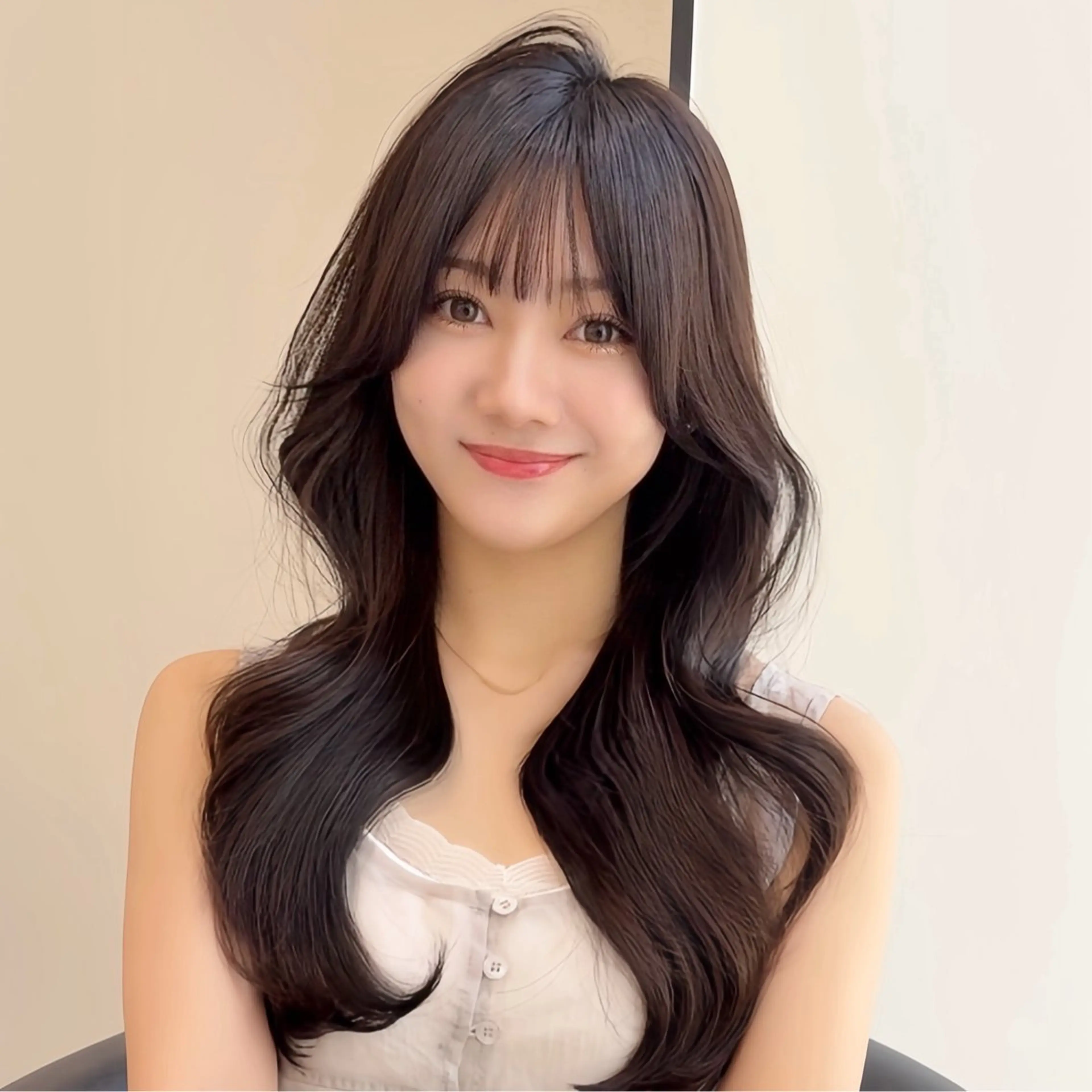 ロング カット ヘアカラー トリートメント 韓国ヘア🤍🇰🇷 ‪🫶🏻吉満のヘアスタイル