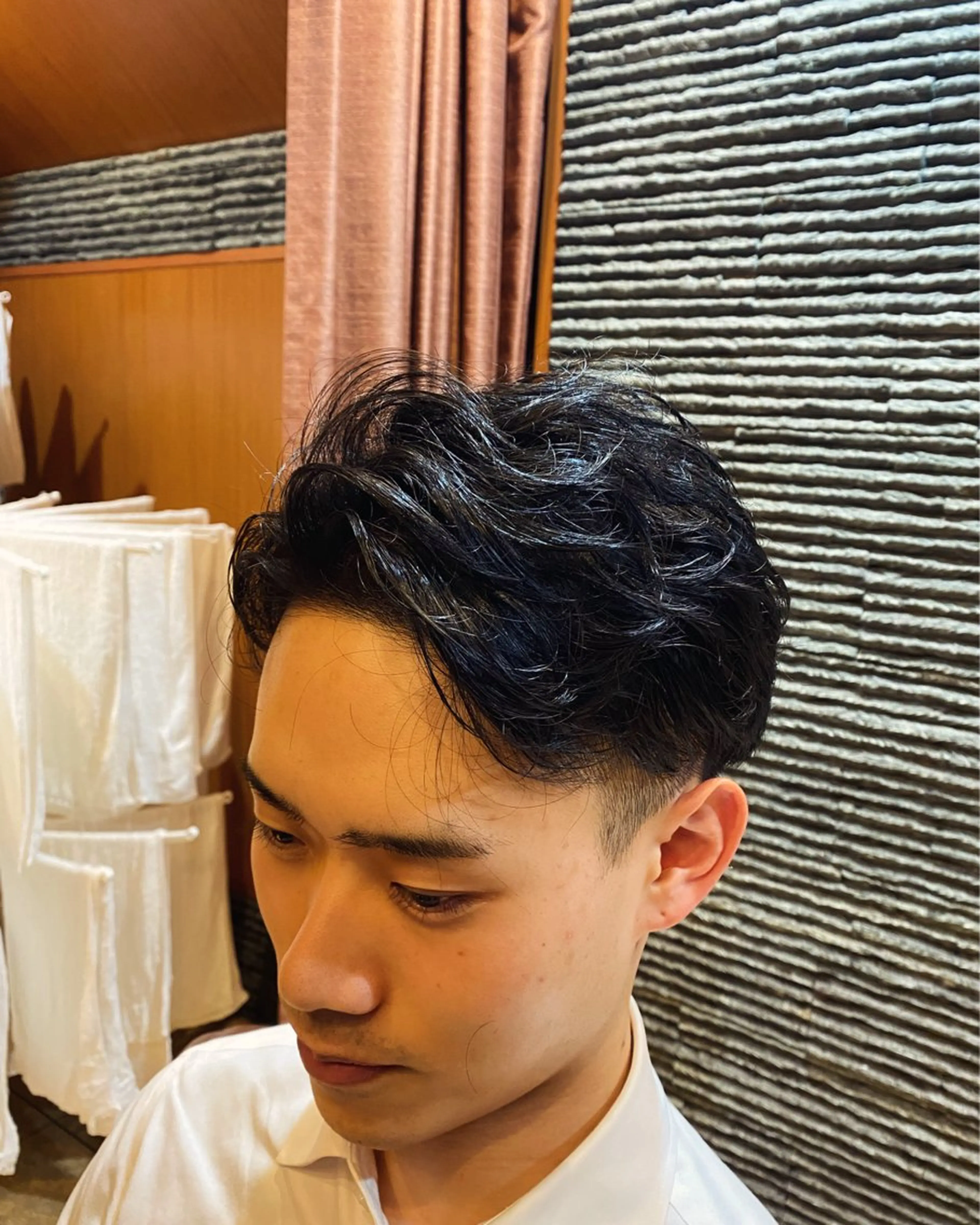 ミディアム 北川 竜也のヘアスタイル