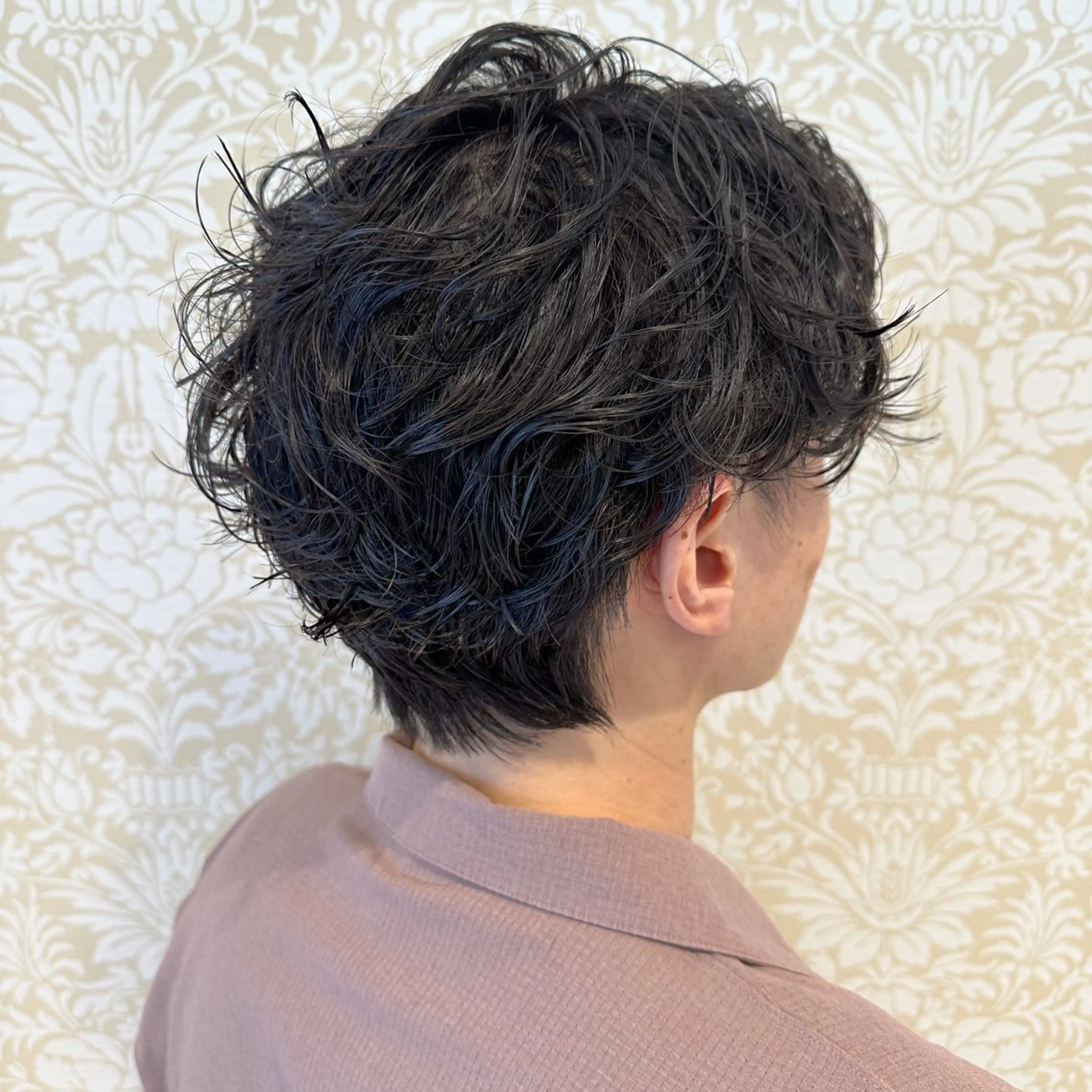 ショート パーマ メンズ カット パーマ トリートメント 暖色系カラー🍊 オオネヨシナリのヘアスタイル