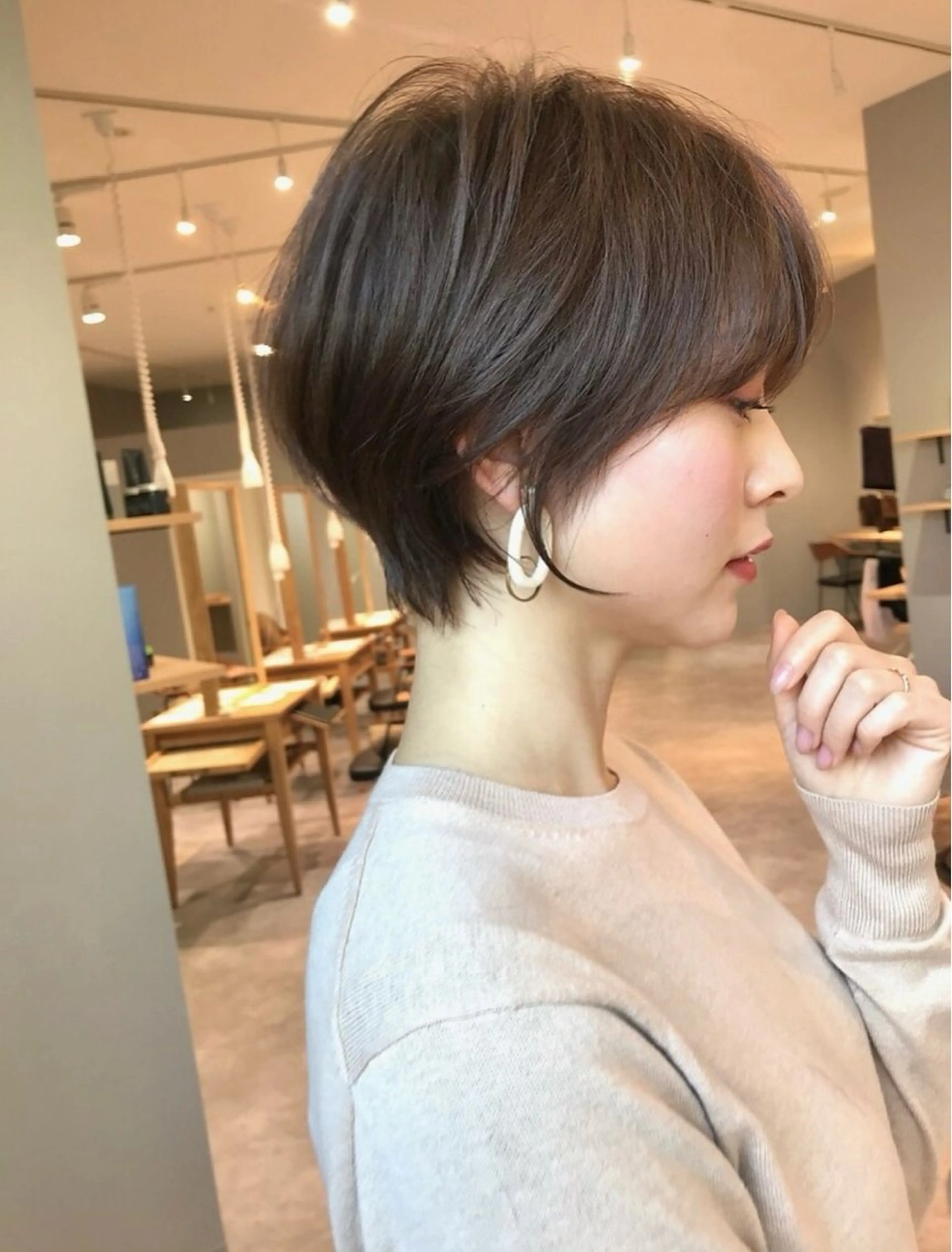 ショート ショートボブ ボブ かきあげバング 髪質改善 オン眉 i.Ehime所属・i.Ehime💫 齋藤  あつきのヘアスタイル