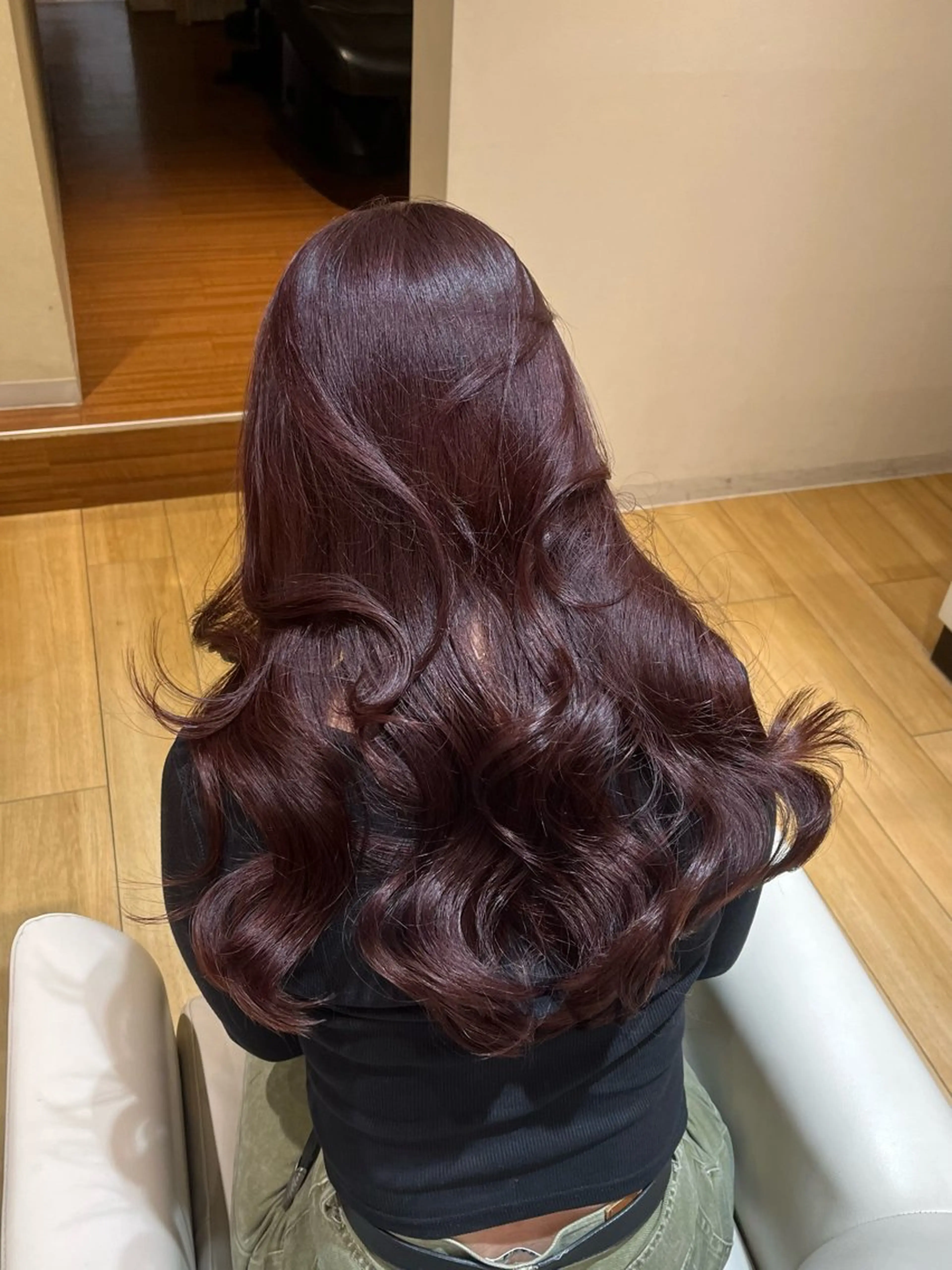 ロング カラー ヘアアレンジ ボルドーカラー 韓国風ヘア ヘアカラー Luce大宮所属・艶/暖色カラー Ayaka🫧🎀のヘアスタイル