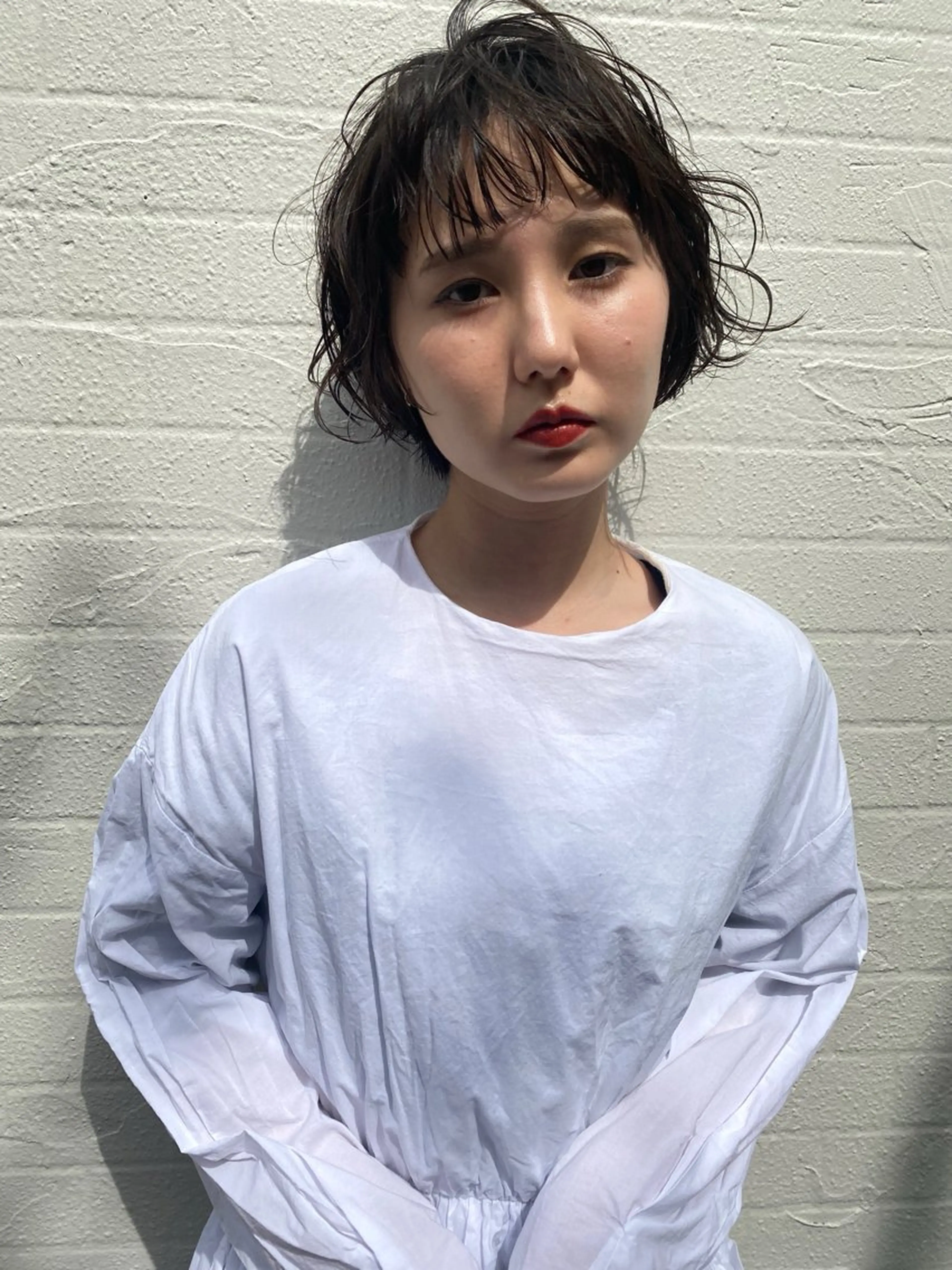 ショート パーマ ボブ/レイヤー/透明 感カラー/dai🌿のヘアスタイル