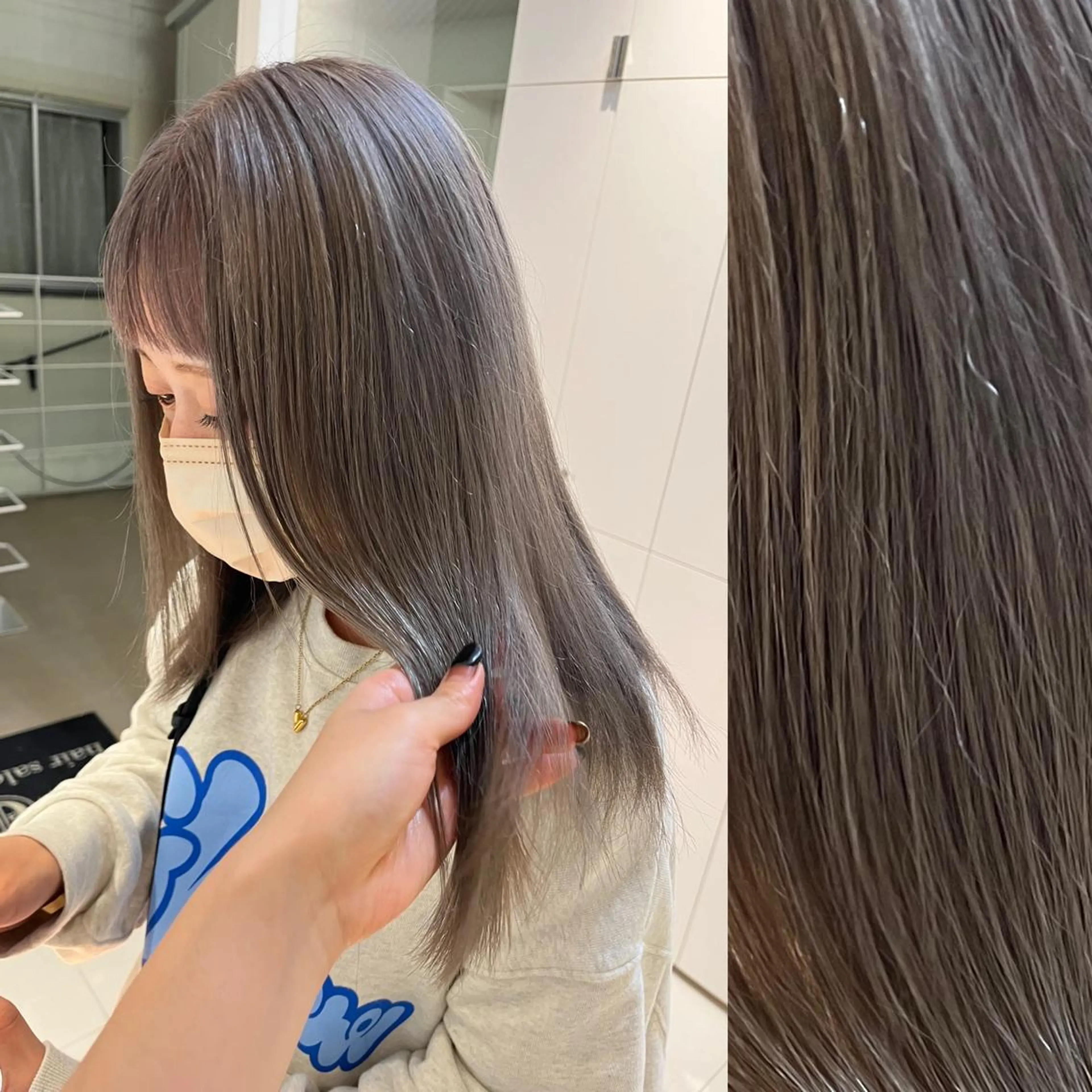 ミディアム カラー ヘアアレンジ ベージュカラー ブリーチ ブラウンカラー ケアブリーチ カシス stylist ◎RUKI.のヘアスタイル