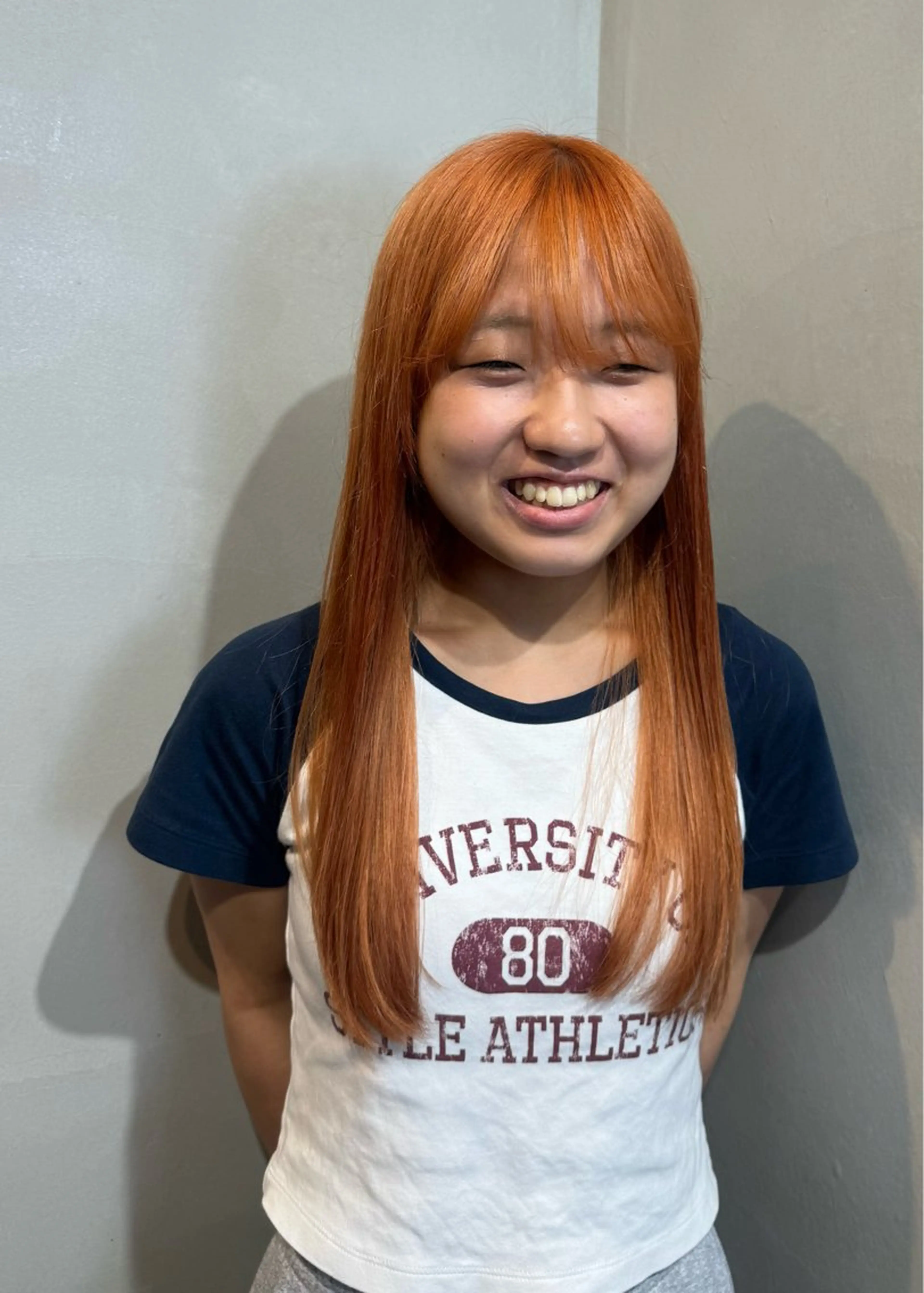 【オレンジカラー限定🍊】眉マスカラ付き！1ブリーチ+カラー+シルクトリートメントの写真