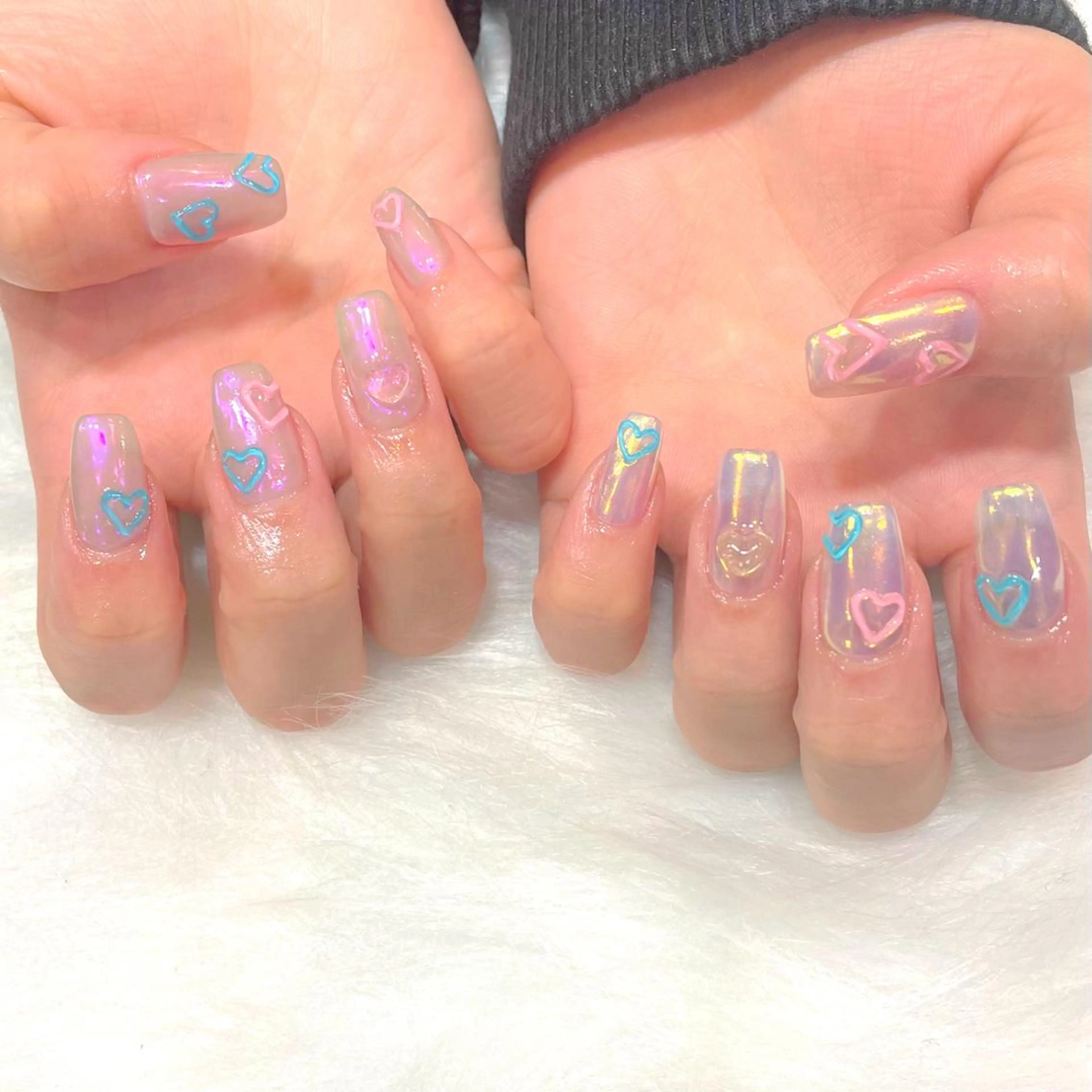 ネイル オーロラネイル 氷ネイル・うるうるネイル 韓国ネイル ハンドネイル MADDY NAILS所属・MADDYNAILS ✴︎柏痛ネイルのネイルデザイン