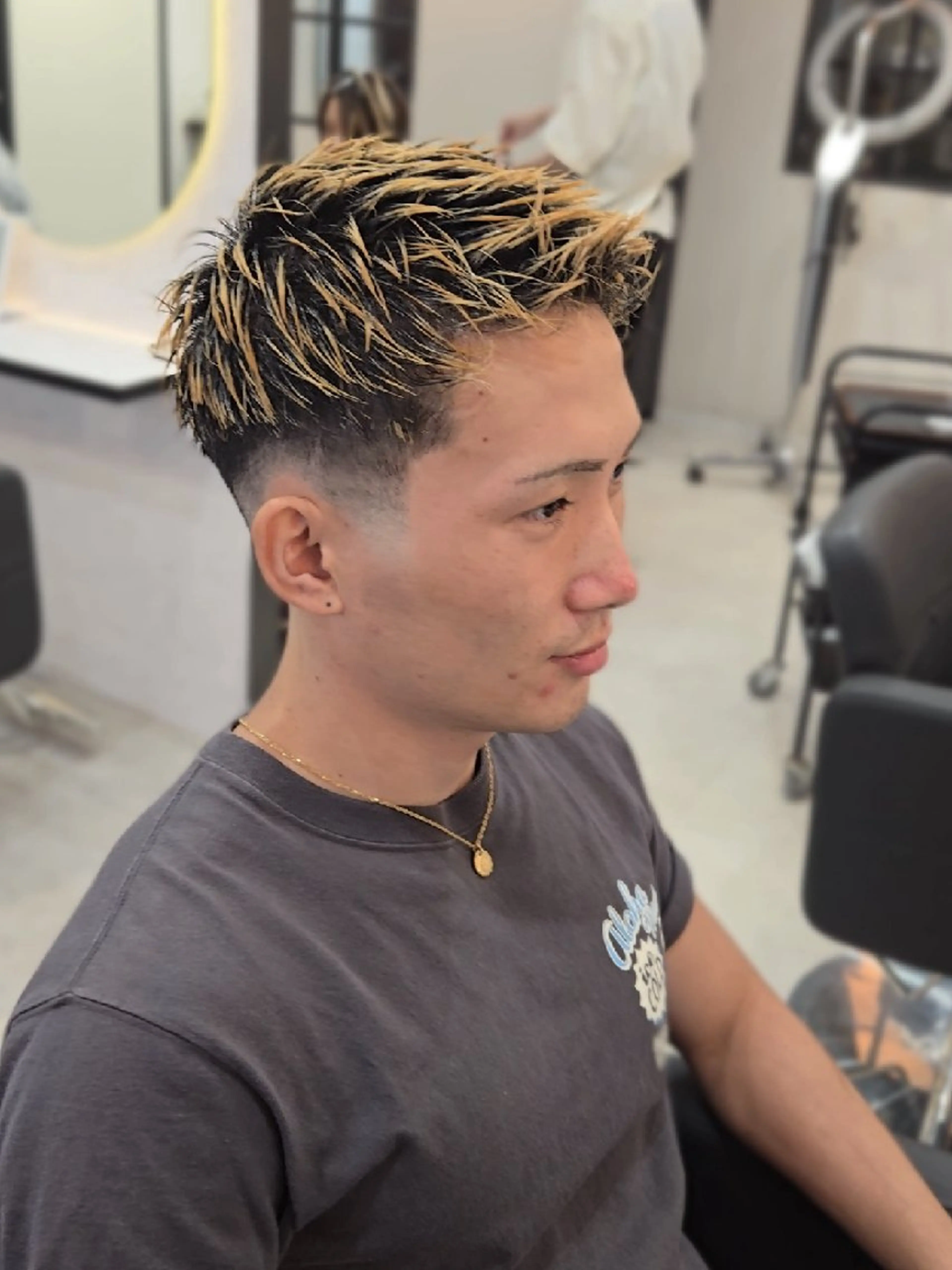 メンズ ショート アップバング フェードカット メンズショート ショートヘア カット ヘアセット Lapis 名古屋駅前店所属・LEN名古屋/パーマ メンズ特化美容師のヘアスタイル