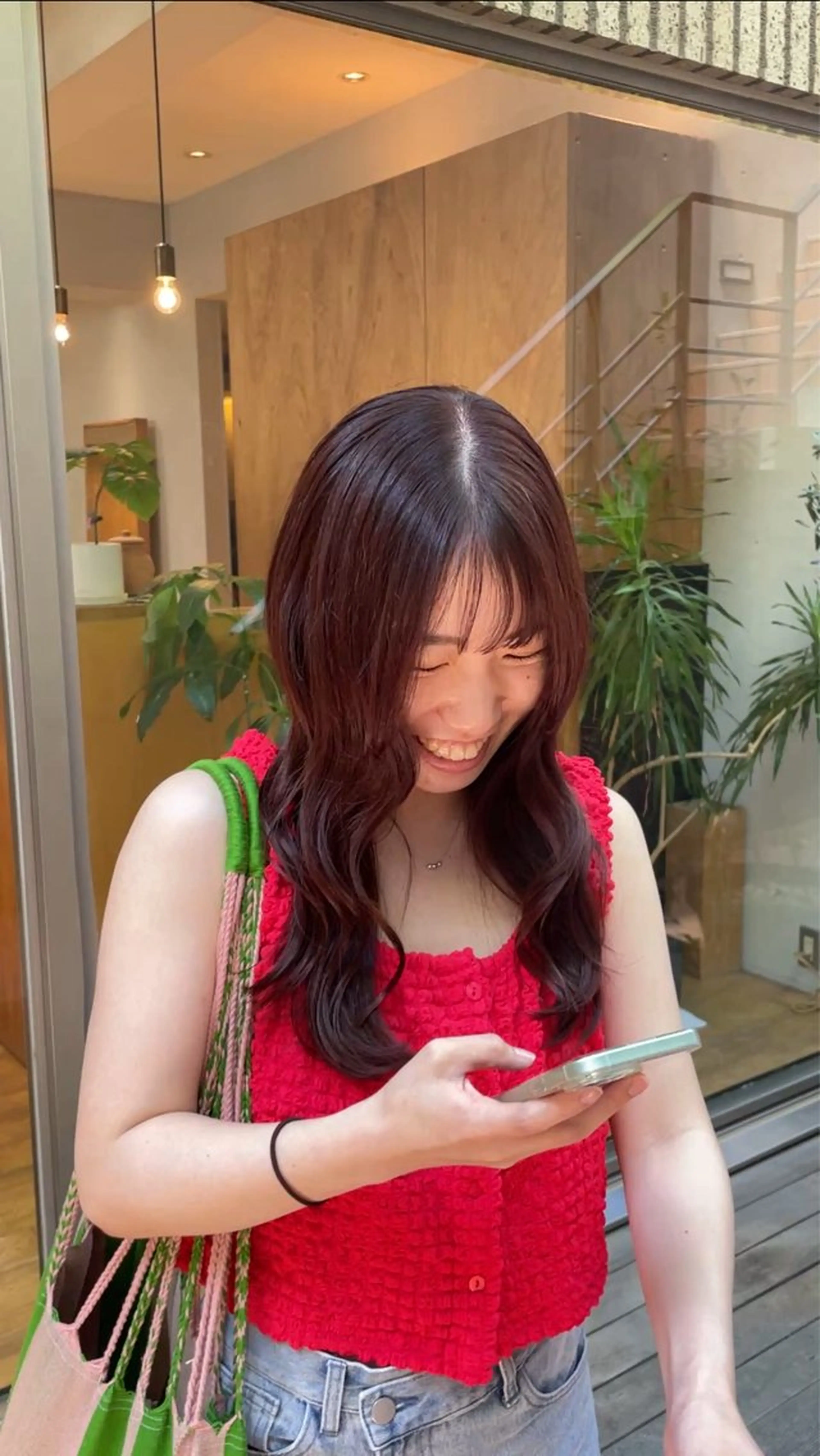 ロング カラー ブラウンカラー ピンクカラー ピンクブラウン カット ヘアカラー トリートメント 縮毛矯正/レイヤー /ひかるのヘアスタイル