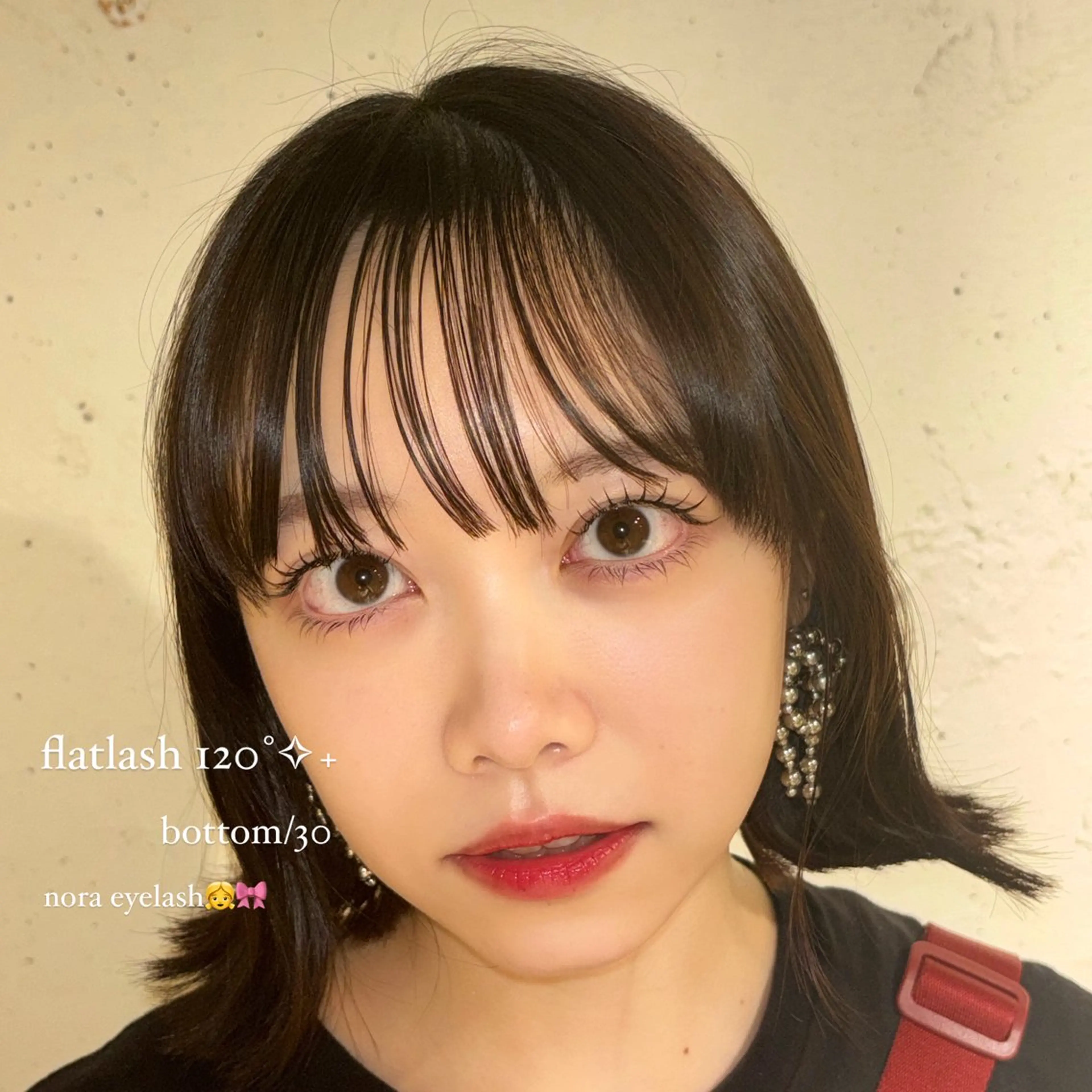 マツエク・マツパ フラットラッシュ まつげパーマ 下まつげエクステ 一重×まつ毛パーマ NORA senaのマツエク・マツパデザイン