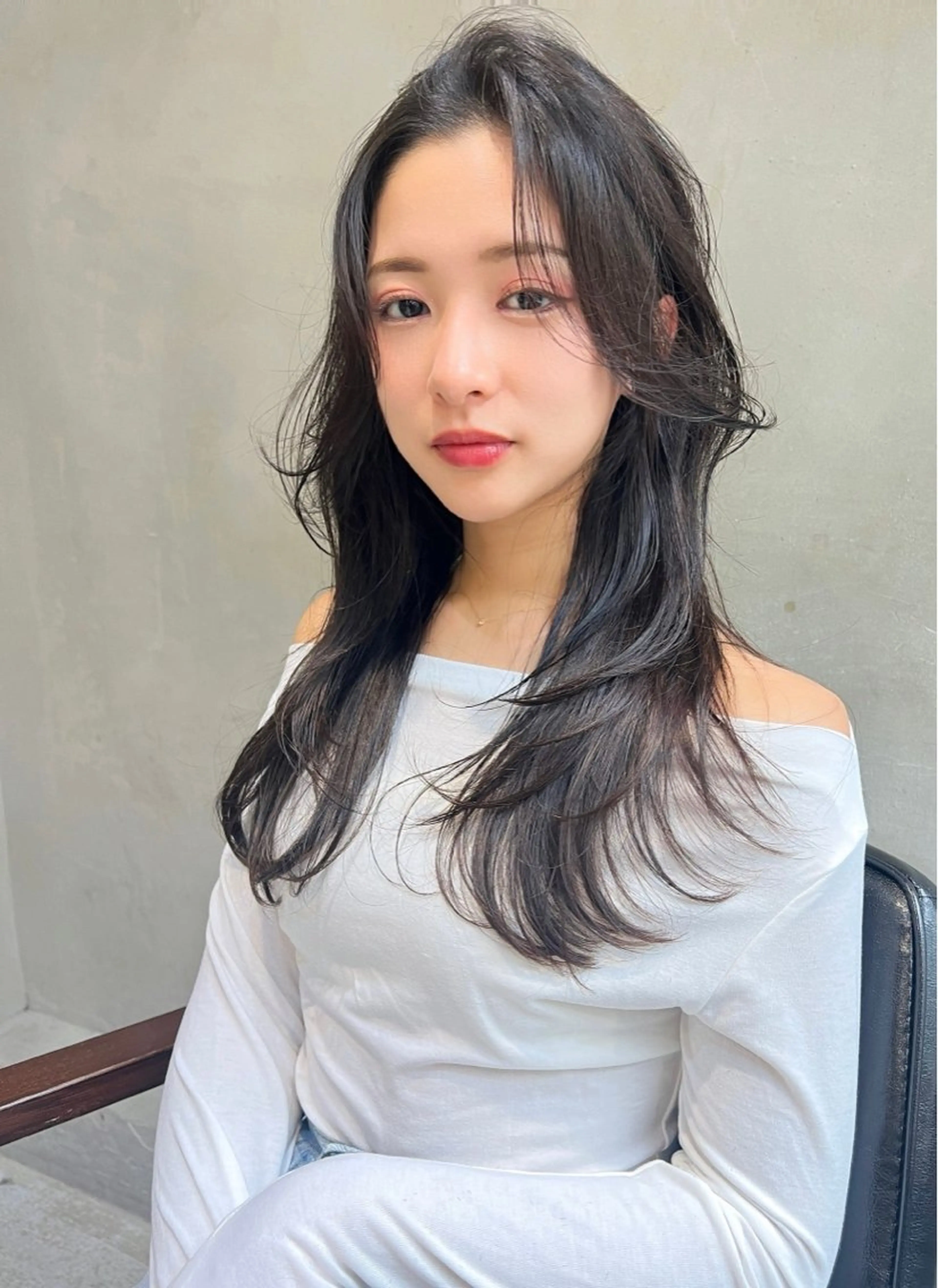 ロング ♥️切りっぱなし/ 艶カラー/mahoのヘアスタイル