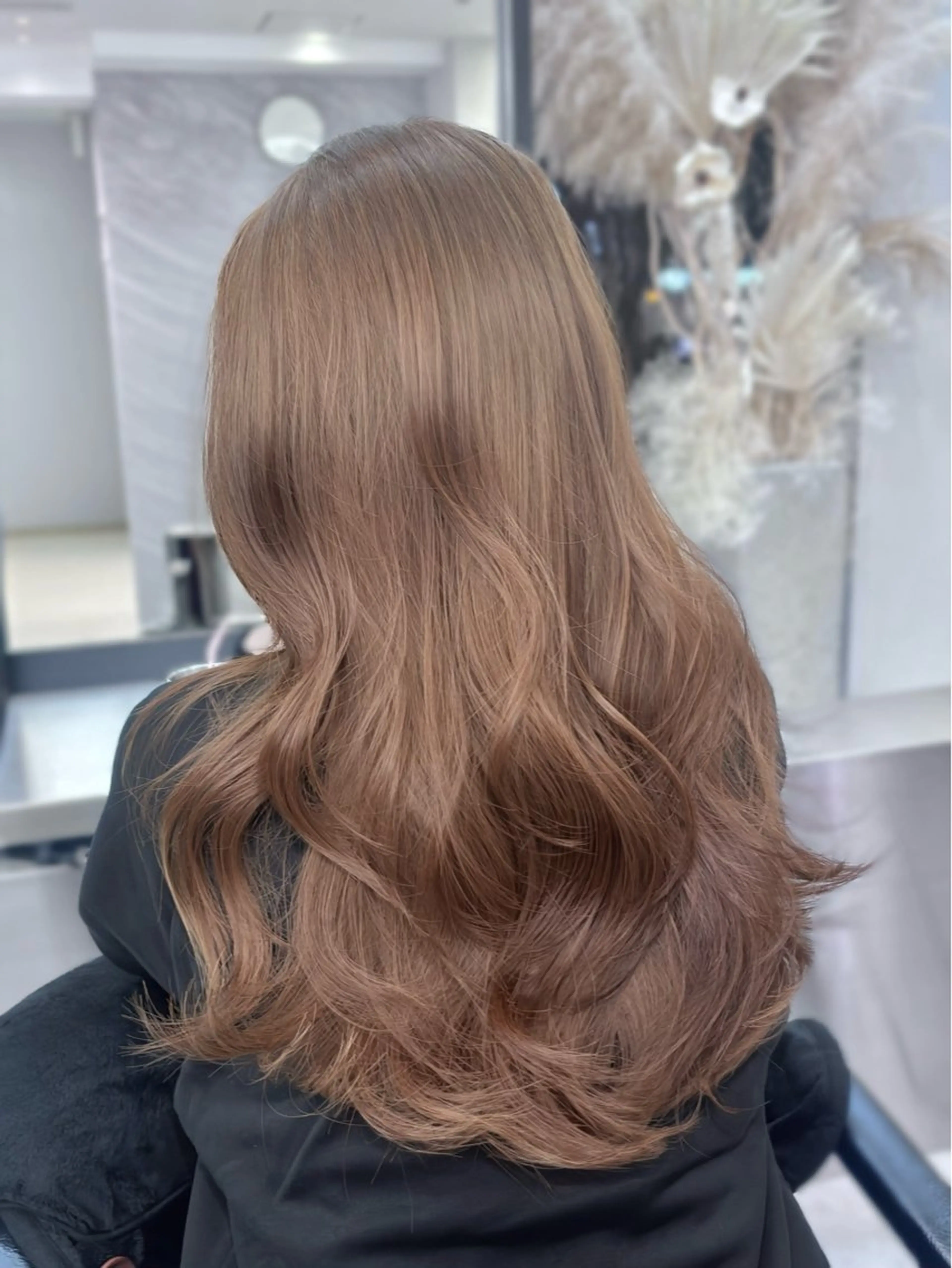 ロング カラー アディクシーカラー アッシュ アッシュブラック ベージュカラー 黒髪 カット ヘアカラー トリートメント Ardore 韓国風カラー大阪のヘアスタイル