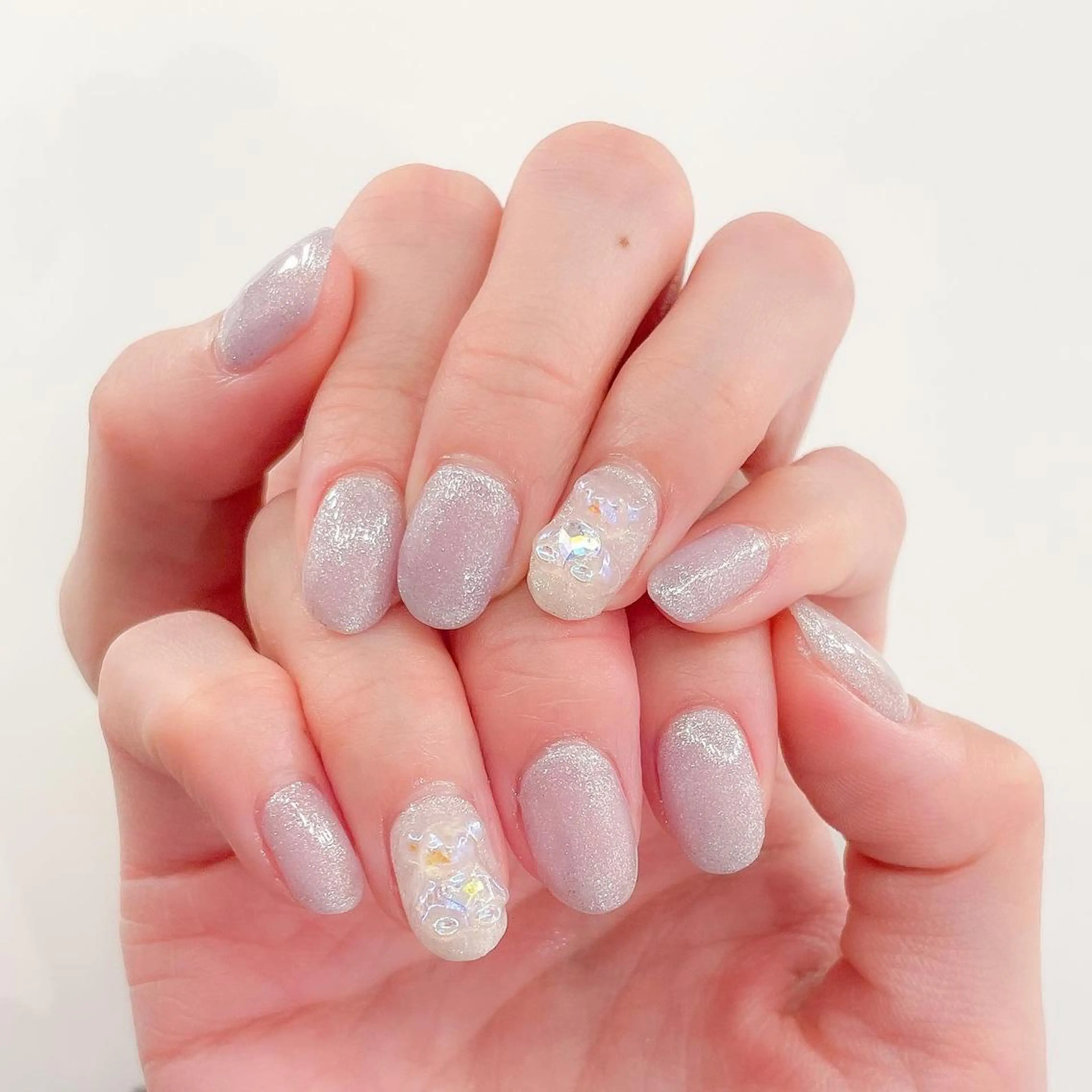 ネイル ワンカラーネイル ストーンネイル mew mew kotomiのネイルデザイン