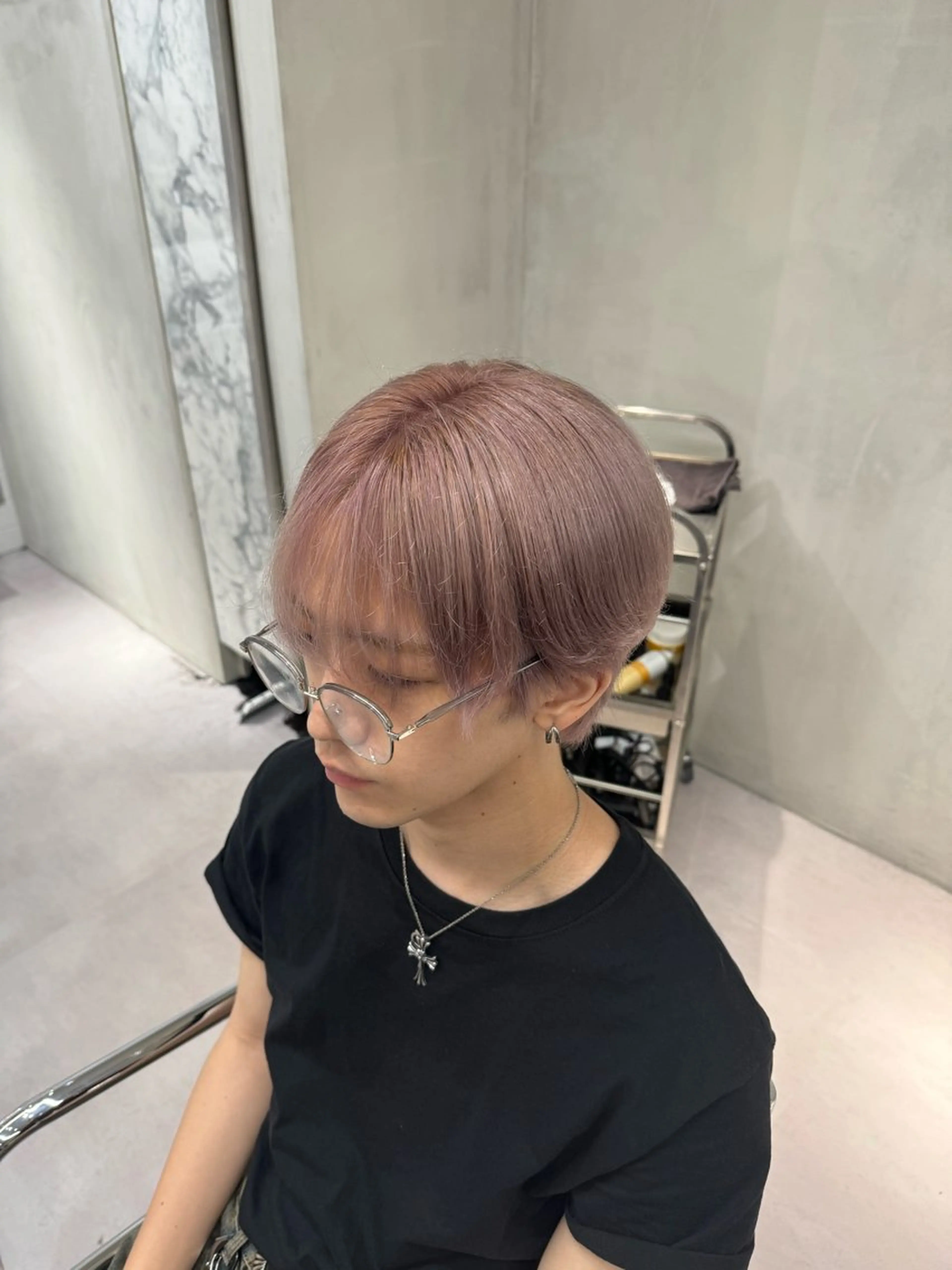 カラー パーマ メンズ ブラウンカラー ピンクカラー ブリーチ/パーマ特化 片平和寿のヘアスタイル