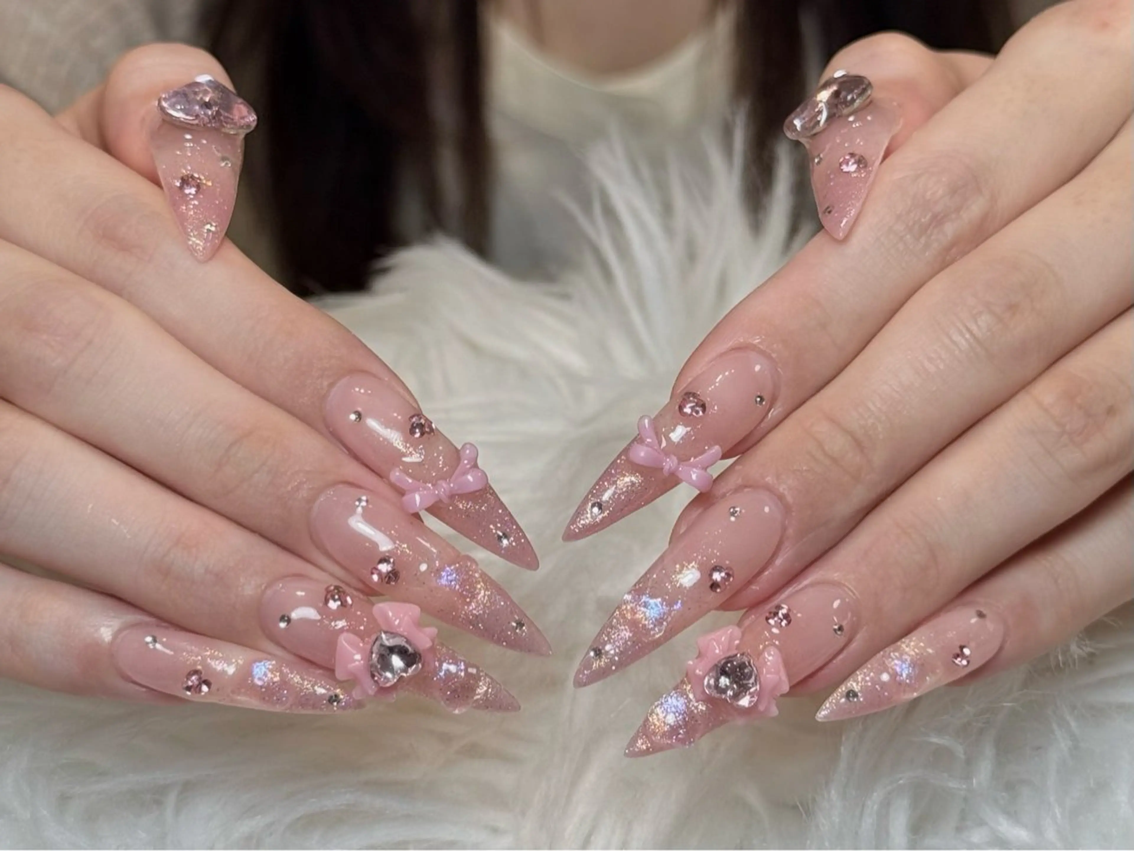 ネイル ボルドー ブラウン チークネイル ドット フットネイル ハンドネイル Julli nail studio所属・Julli NailStudioのネイルデザイン