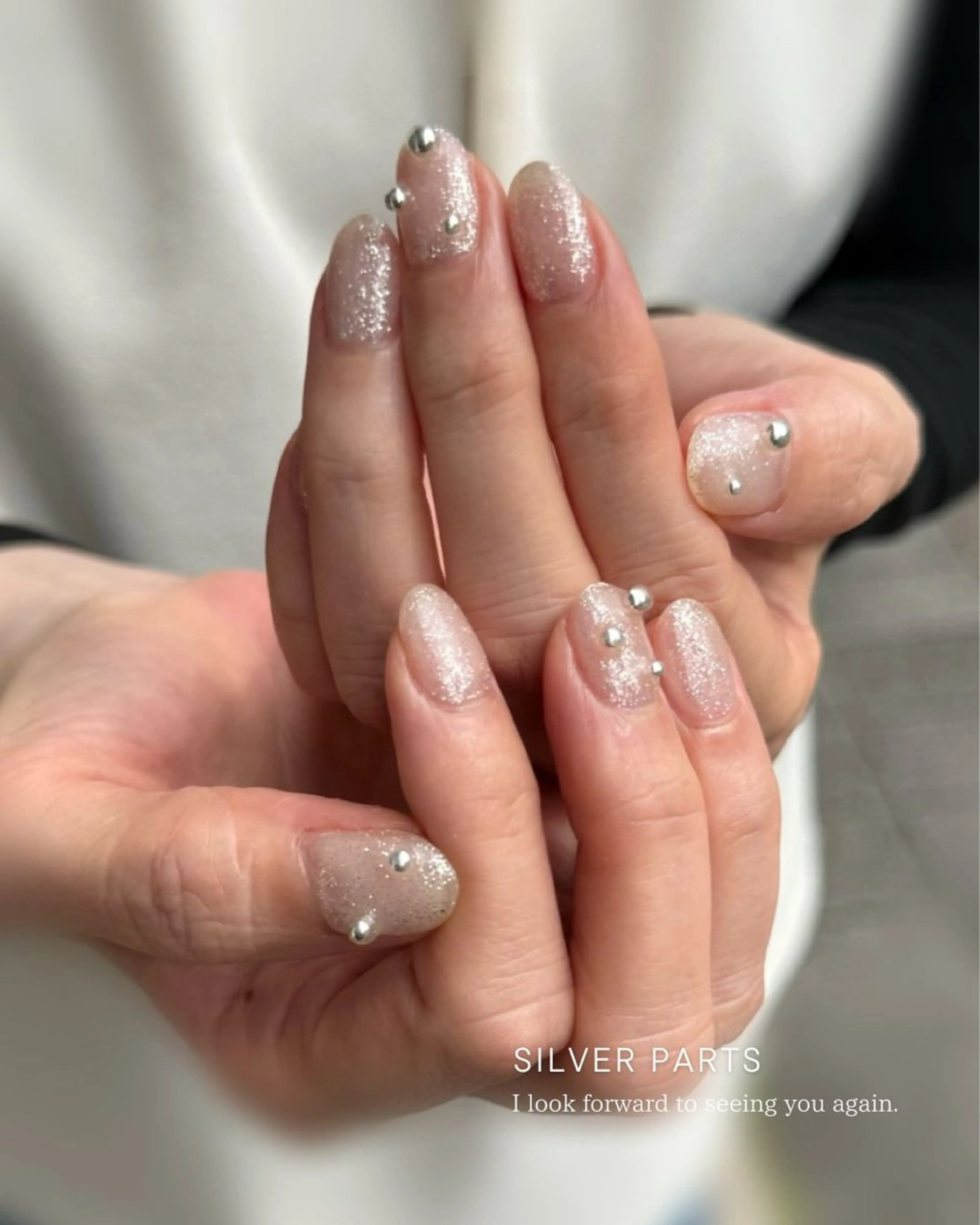 ネイル アートネイル フラワーネイル ジェルネイル パラジェル シルバー Seemly 千田町店所属・フラワーパラジェル 🌸シームリーエミのネイルデザイン