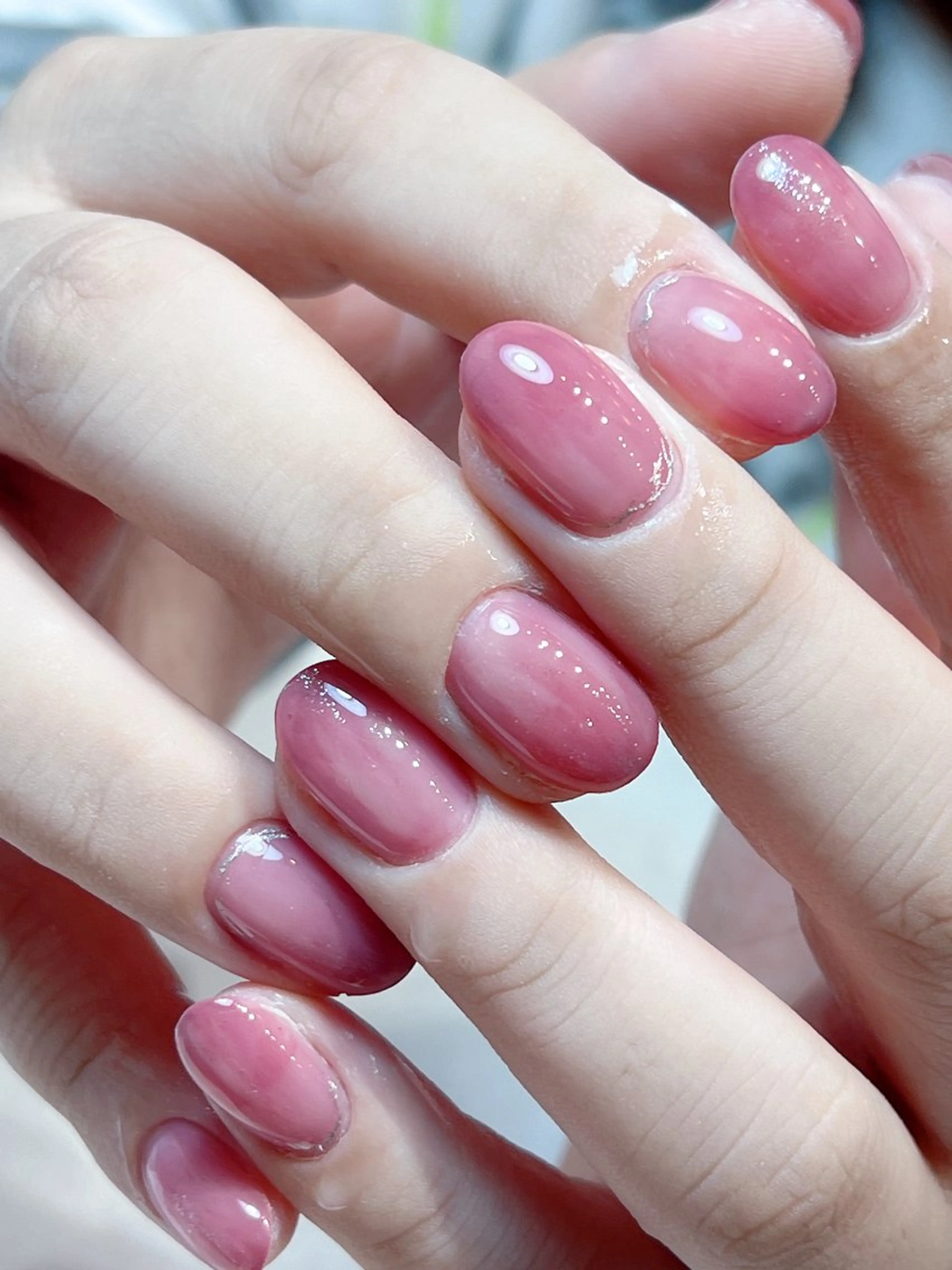 ネイル ニュアンスネイル ピンク ハンドネイル salon de Tiara 蓮のネイルデザイン