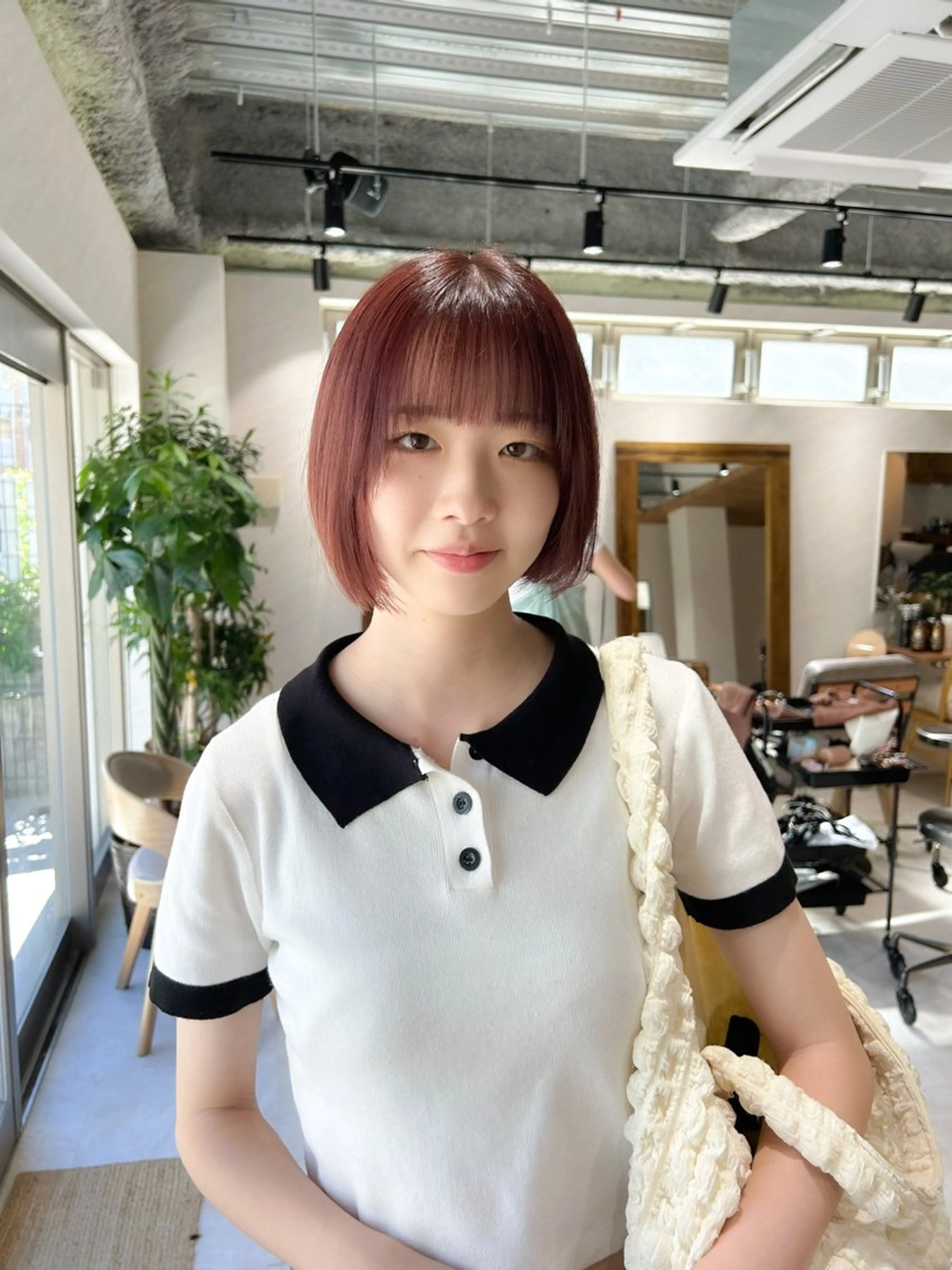 セミロング カラー ベージュカラー ピンクカラー ピンクベージュ カット ヘアカラー トリートメント 🎀髪質改善・艶髪カ ラー🎀YUMEKAのヘアスタイル